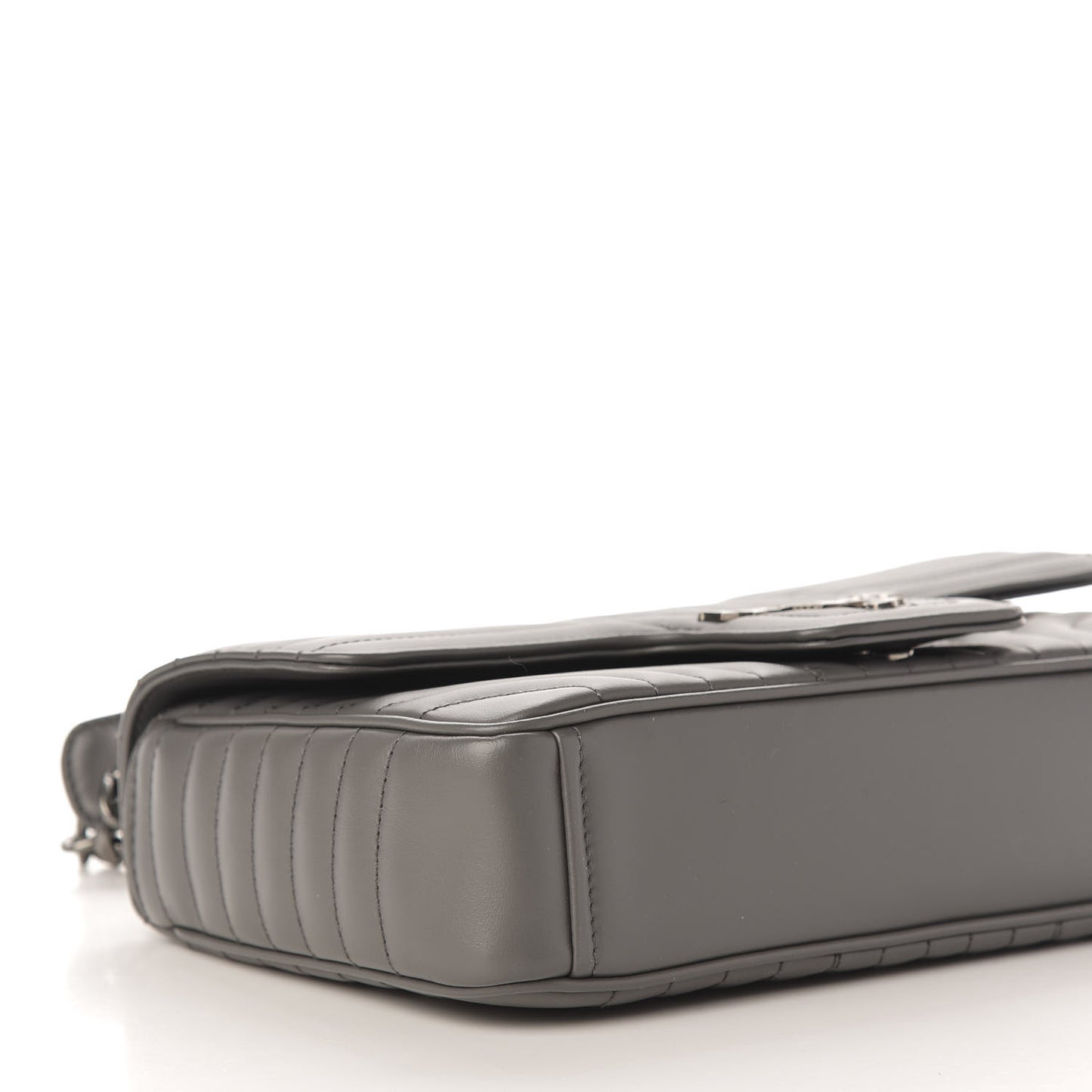 Soft Calfskin Impunture Diagramme Medium Chain Flap Shoulder Bag Mercurio