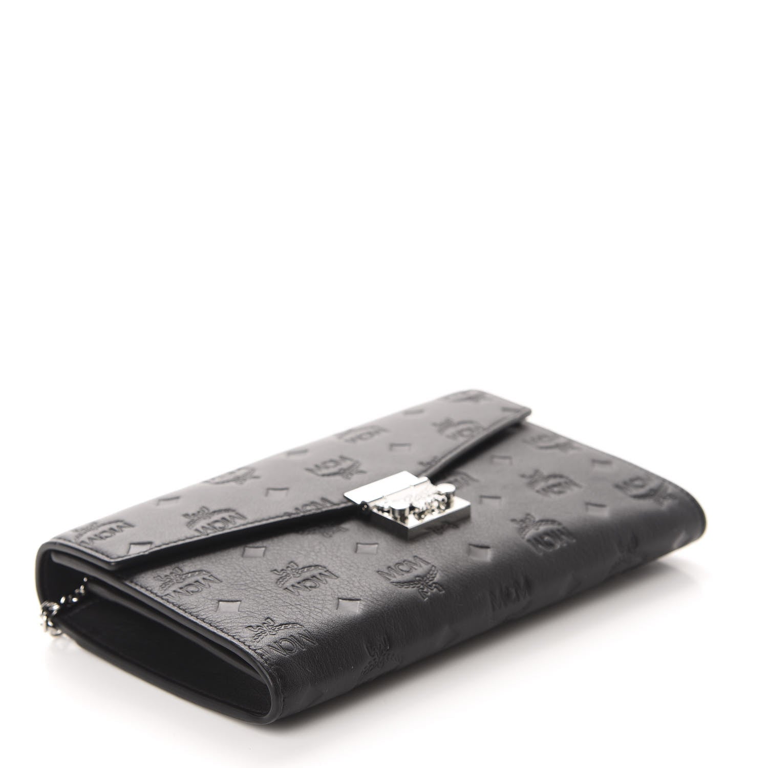 MCM Calfskin Ottomar Monogram Crossbody Bag Black 4 of 9