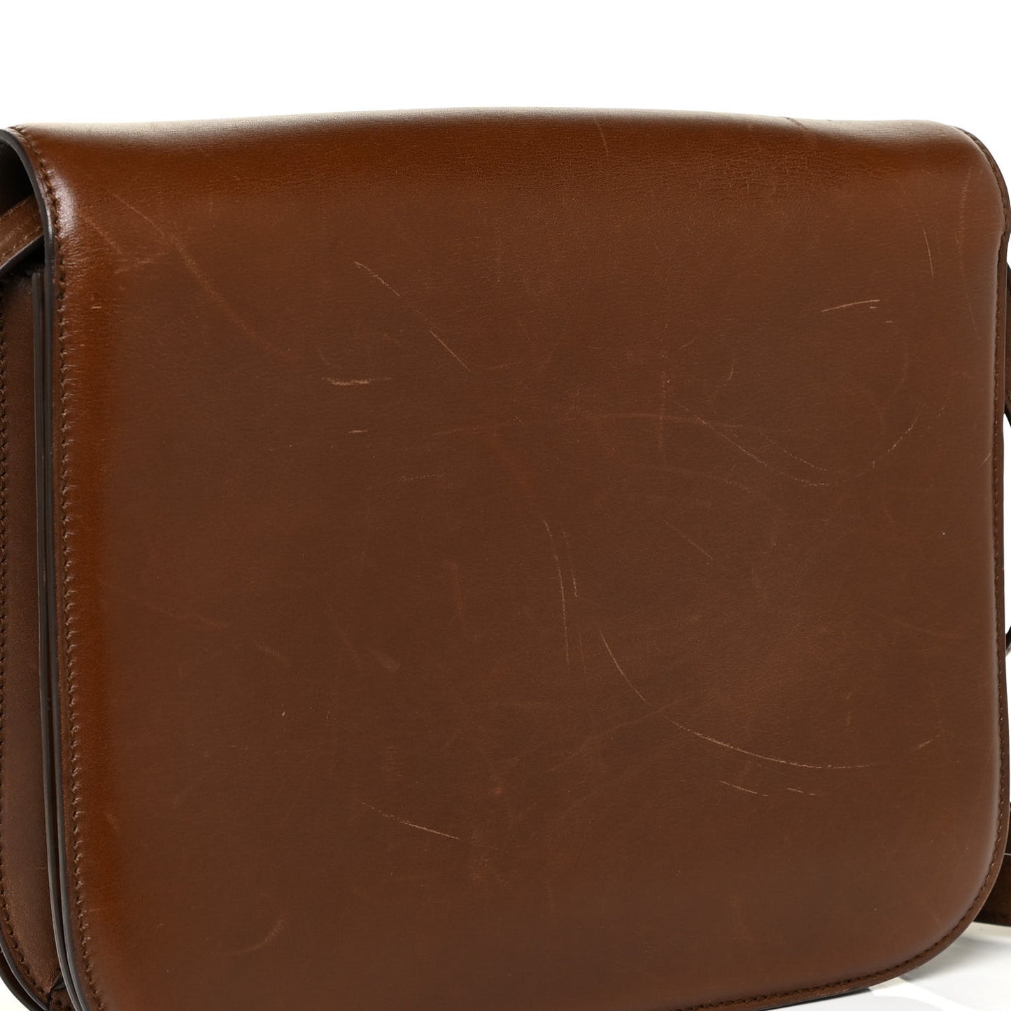Box Calfskin Medium Classic Box Flap Bag Havana