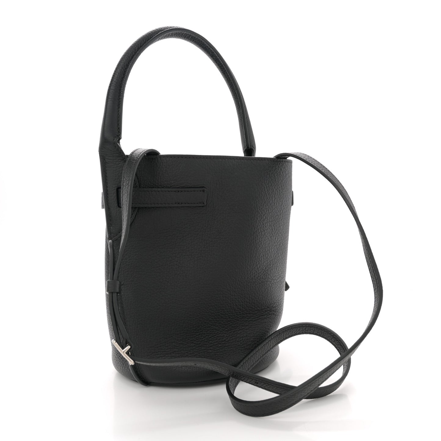 Supple Grained Calfskin Nano Big Bag Bucket Black