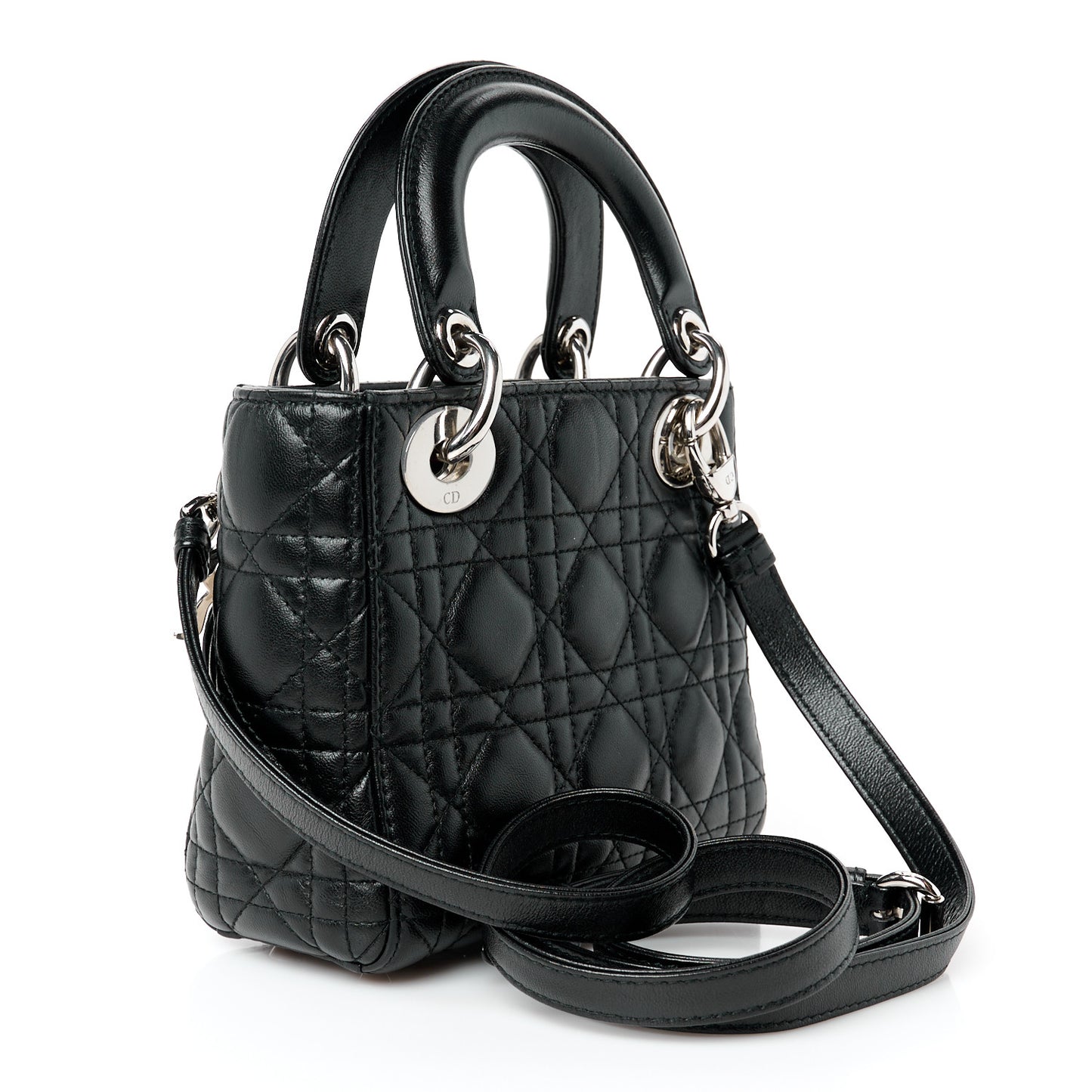 Lambskin Cannage Mini Lady Dior Black