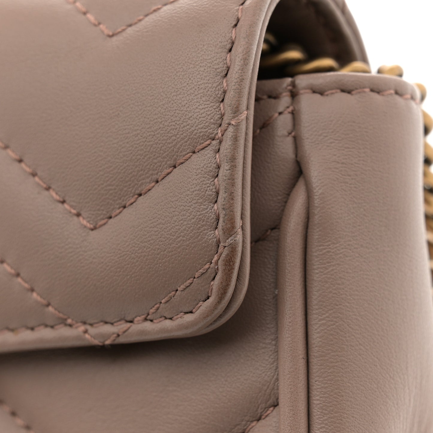 Calfskin Matelasse Super Mini GG Marmont Shoulder Bag Porcelain Rose