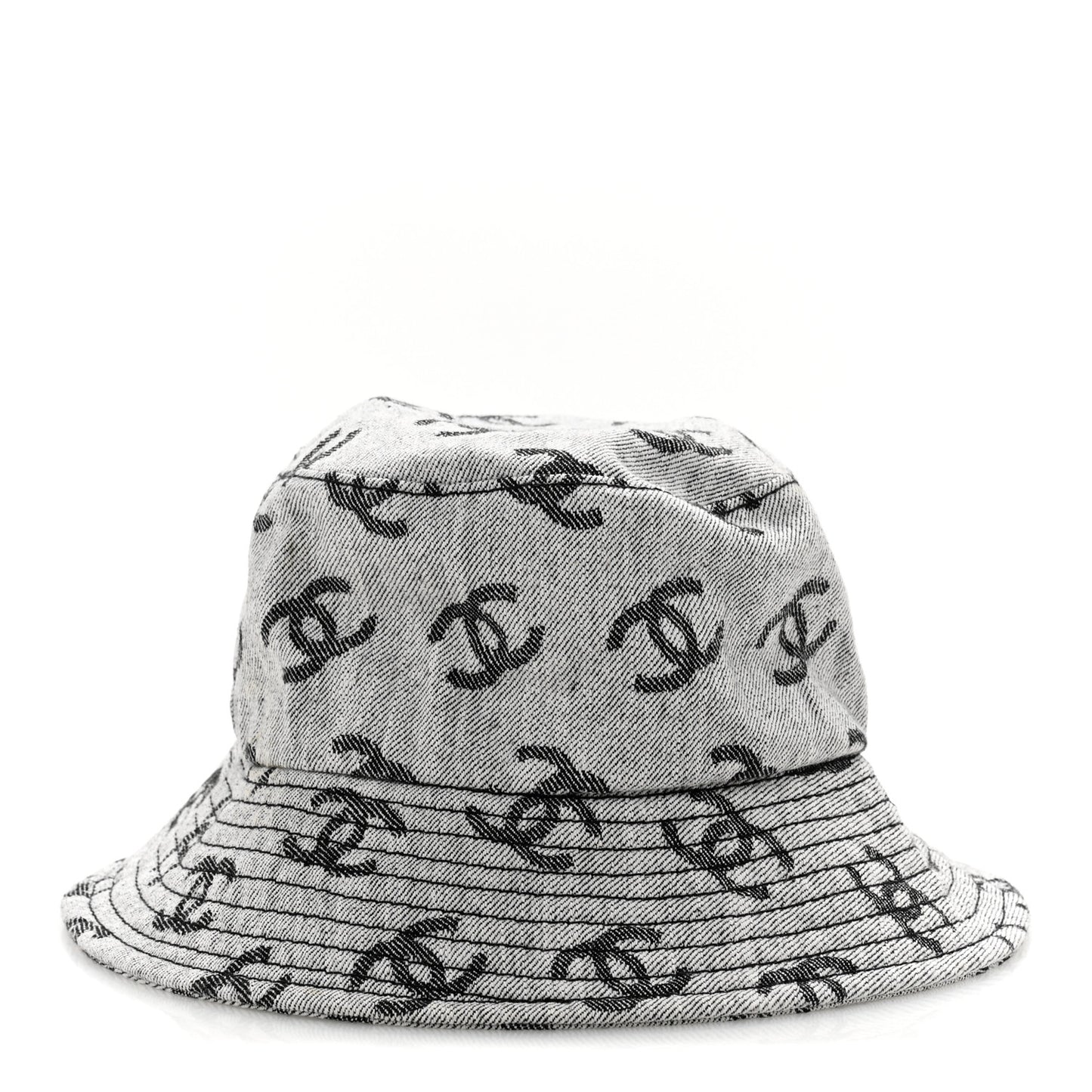 Denim CC Bucket Hat M White Black