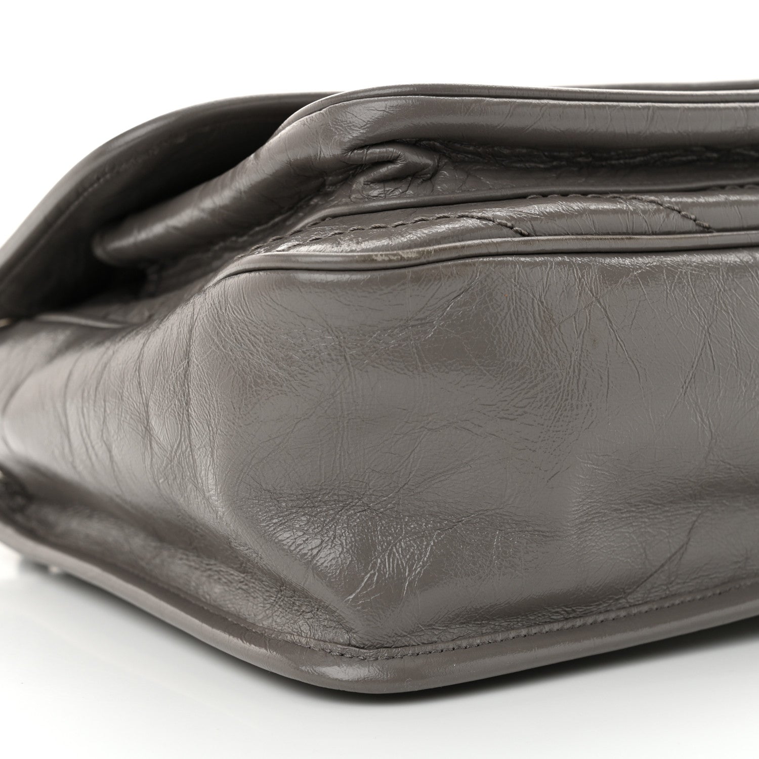 Saint Laurent Crinkled Calfskin Matelasse Monogram Medium Niki Chain Satchel Fog 9 of 12