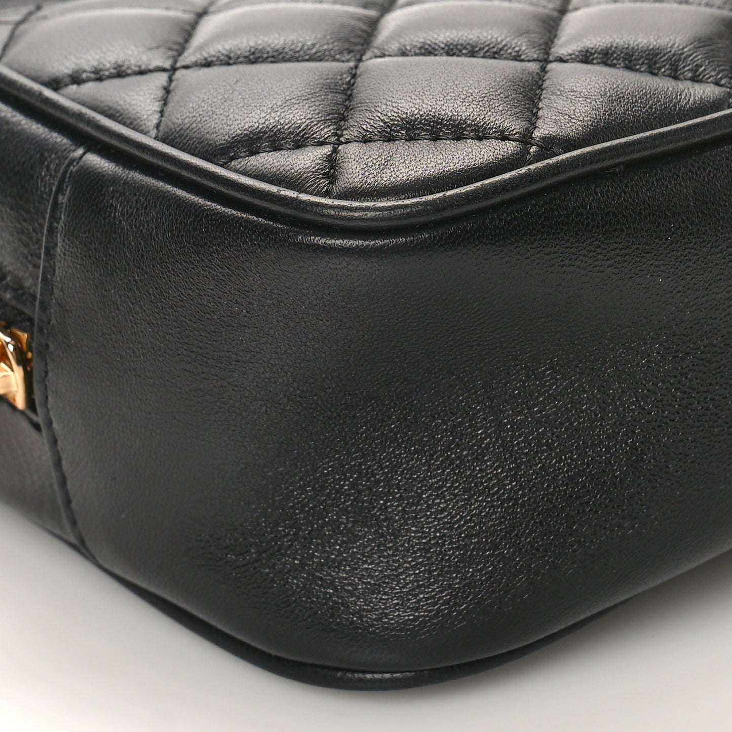 Nappa Quilted Medium Medusa Camera Bag Black