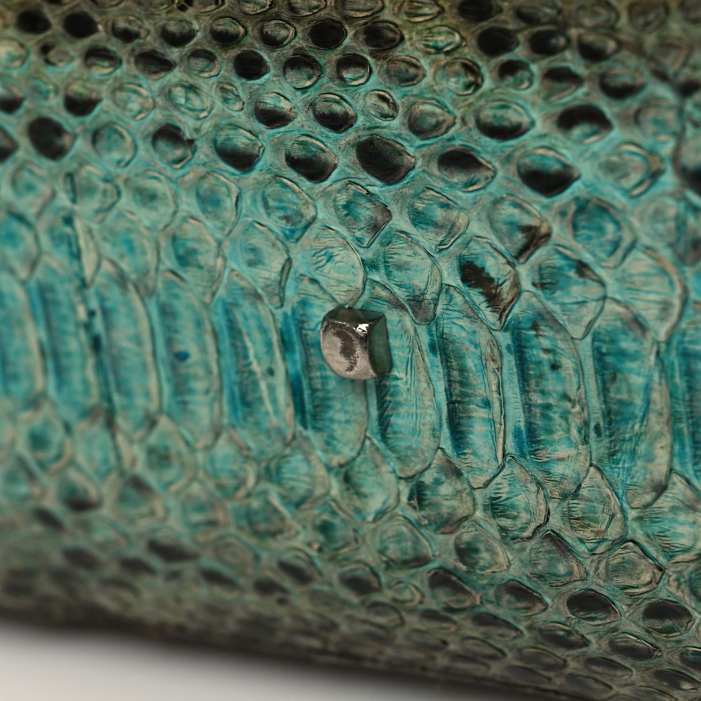 Snakeskin Degrade Gancio Top Handle Tote Blue Multicolor