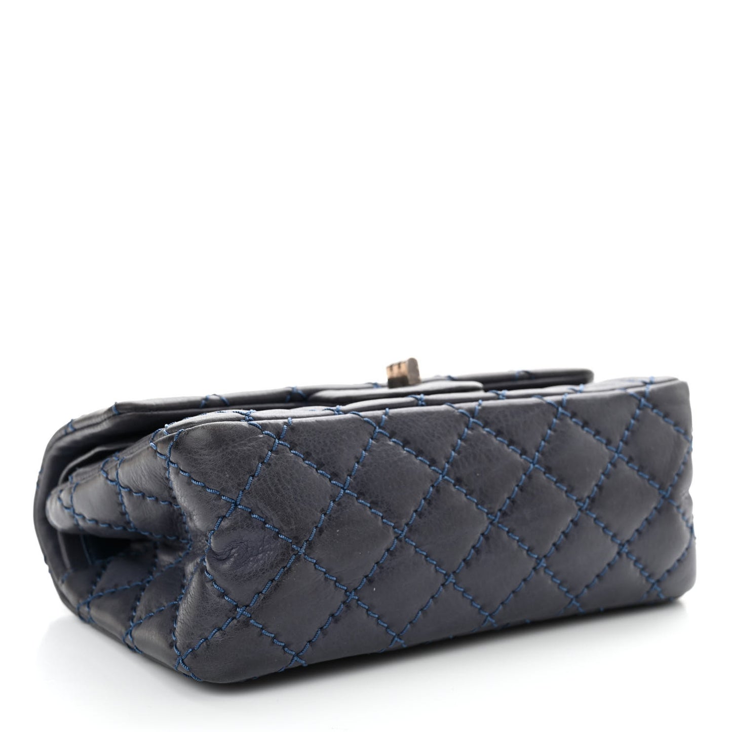 Aged Calfskin Quilted 2.55 Reissue Mini Flap Navy