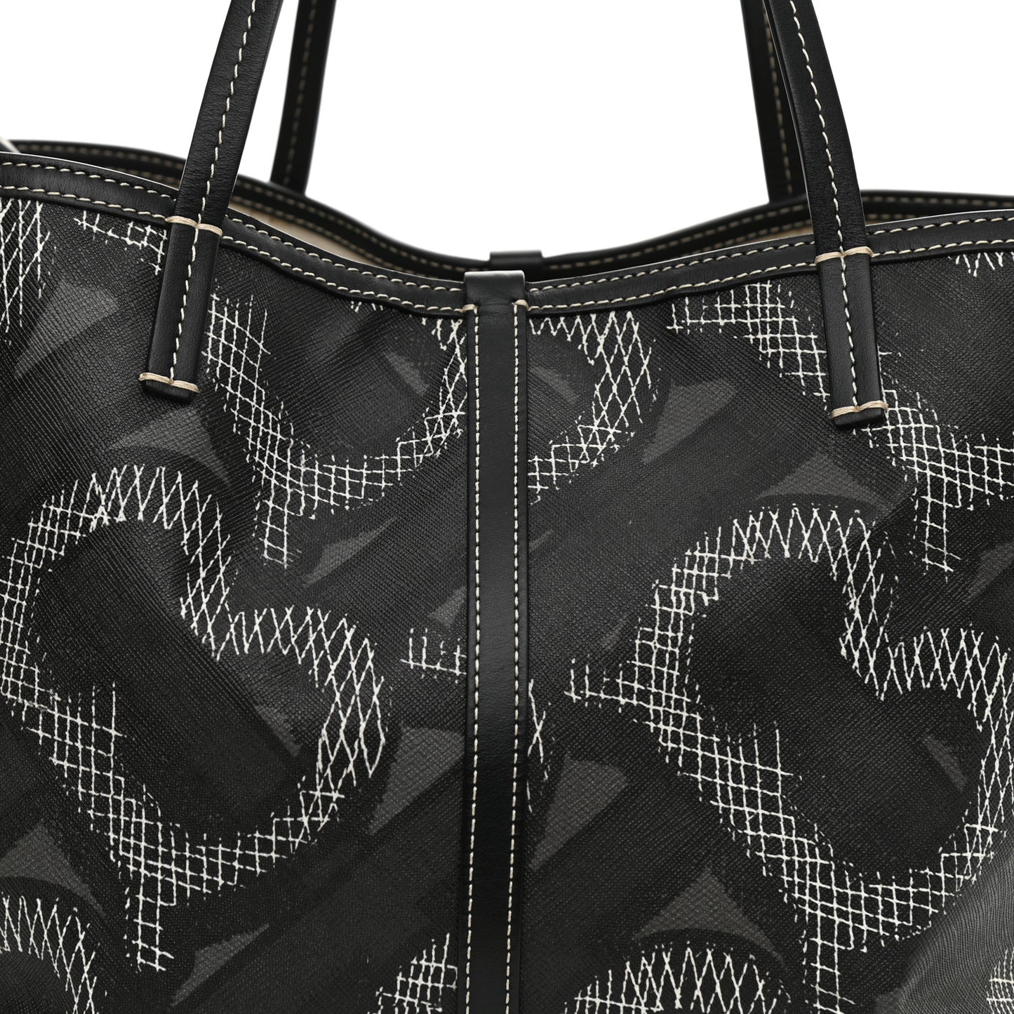 E Canvas Calfskin Summer Tote Graphite