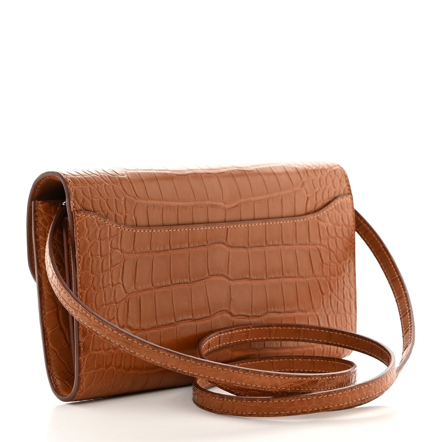 Matte Alligator Constance Long Wallet To Go Fauve