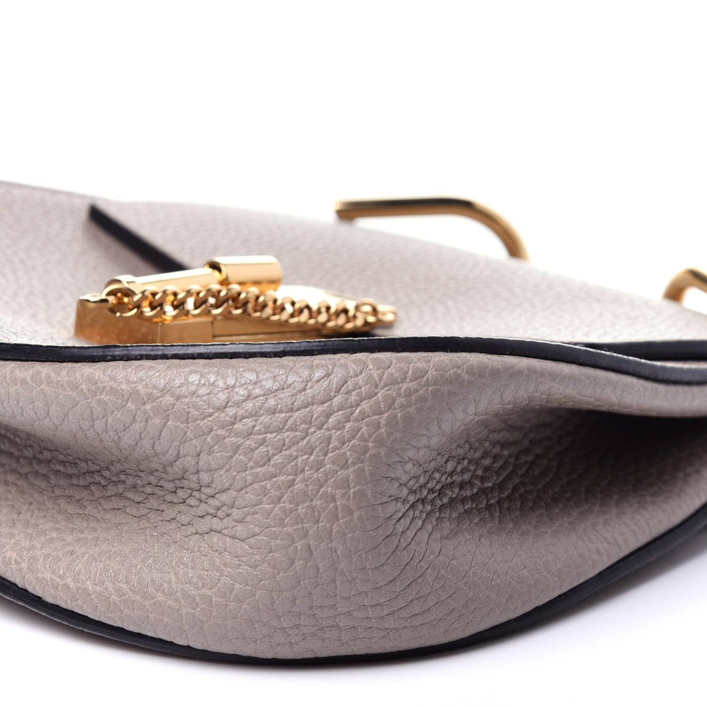 Grained Lambskin Mini Drew Shoulder Bag Motty Grey