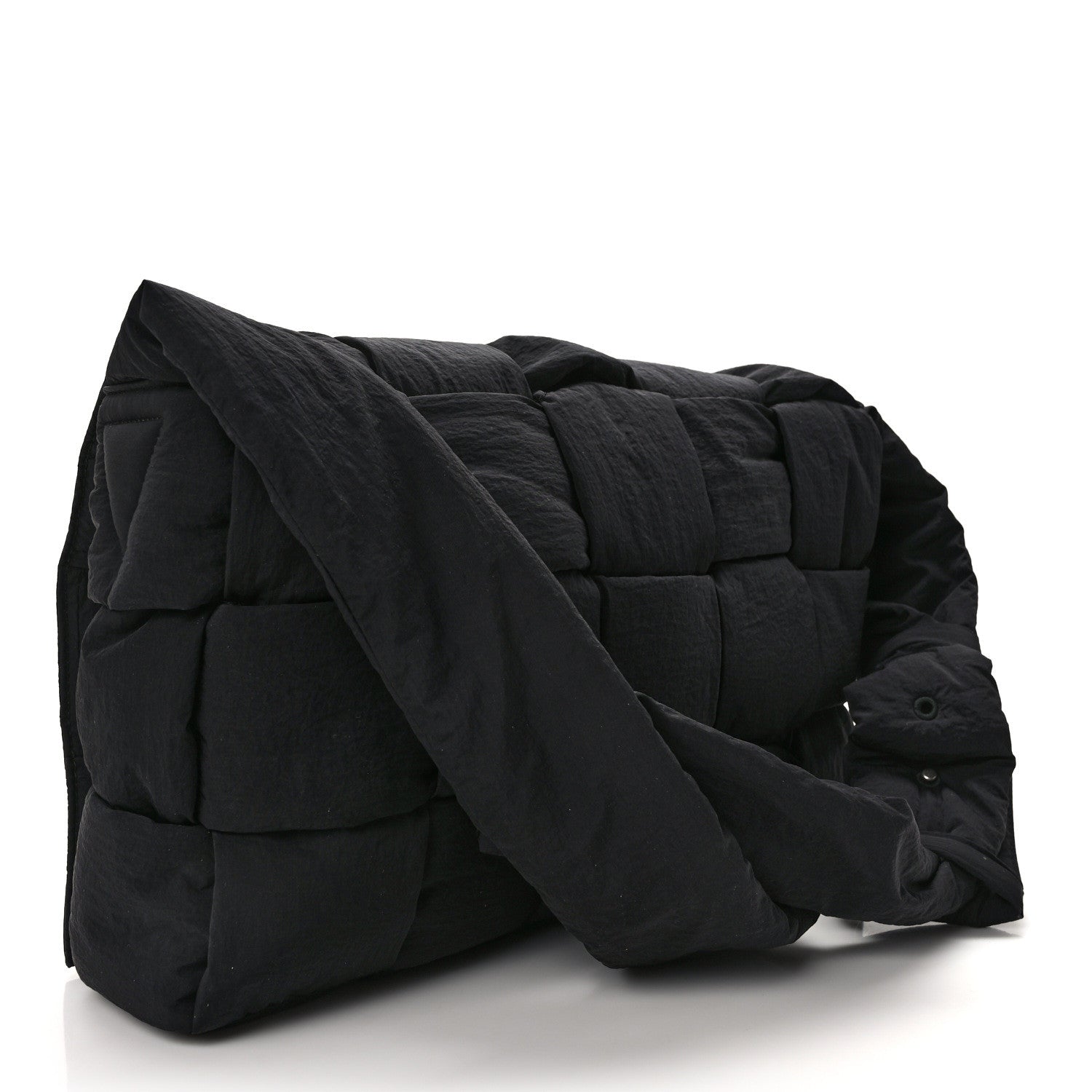 Bottega Veneta Nylon Intrecciato Padded Tech Maxi Cassette Bag Black 3 of 12