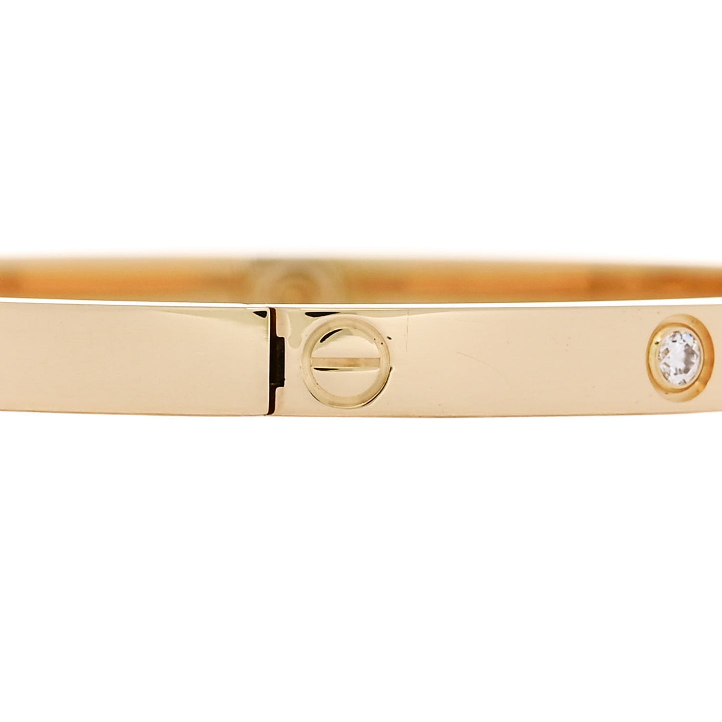 18K Yellow Gold 6 Diamond Small LOVE Bracelet 15
