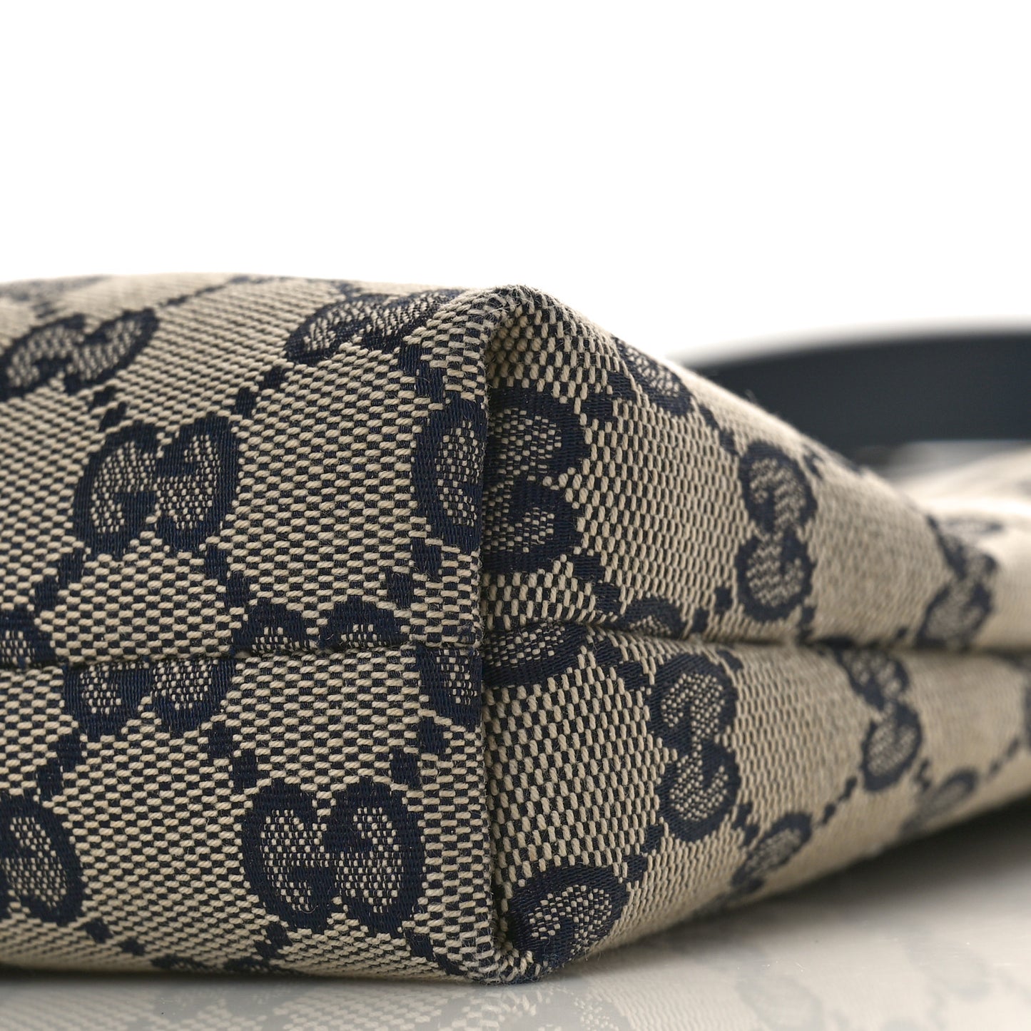 GG Supreme Monogram Web Flat Messenger Bag Navy