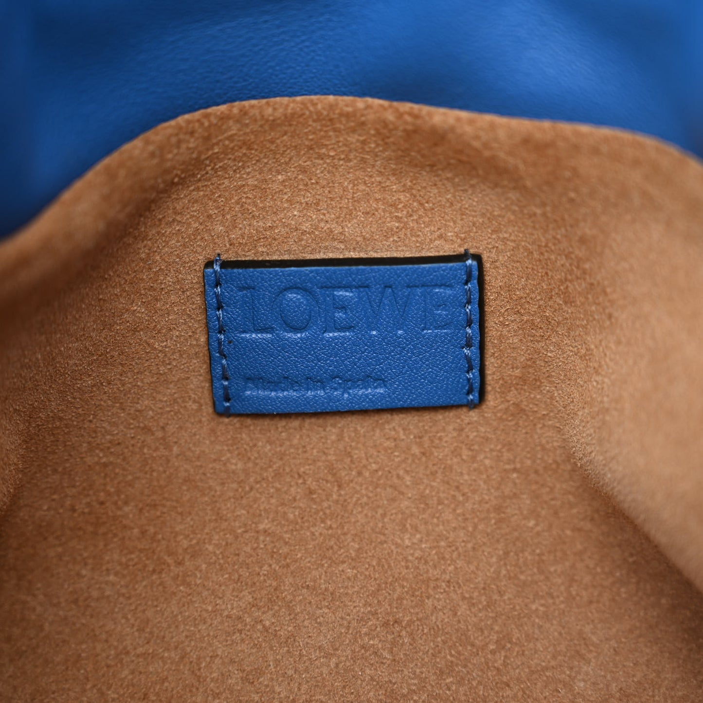 Nappa Shearling Flamenco Knot Clutch Blue