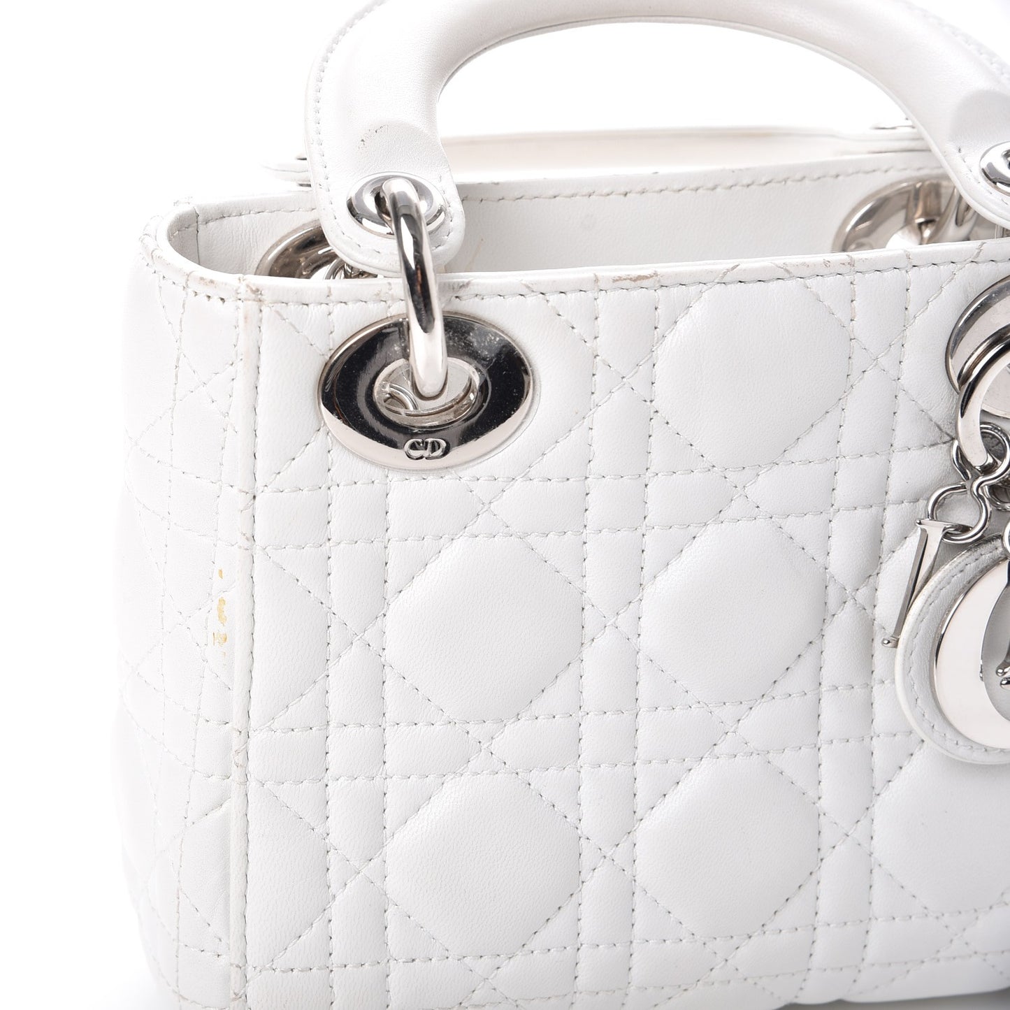 Lambskin Cannage Mini Lady Dior White