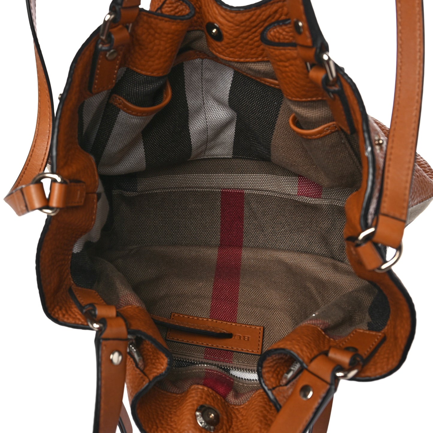 Grainy Calfskin House Check Small Maidstone Saddle Brown