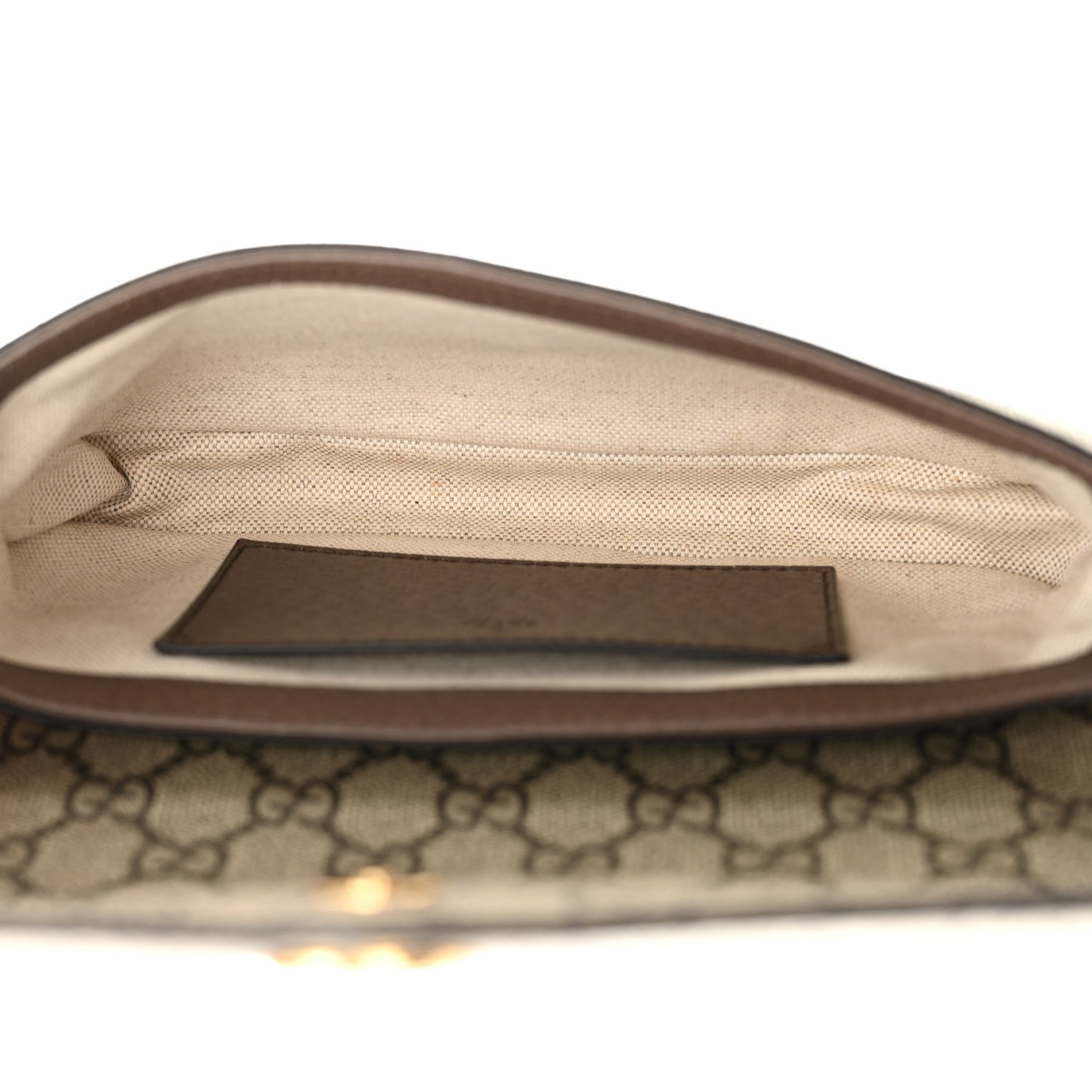 GG Supreme Monogram Textured Dollar Calfskin Web Mini Ophidia Envelope Shoulder Bag Beige Ebony
