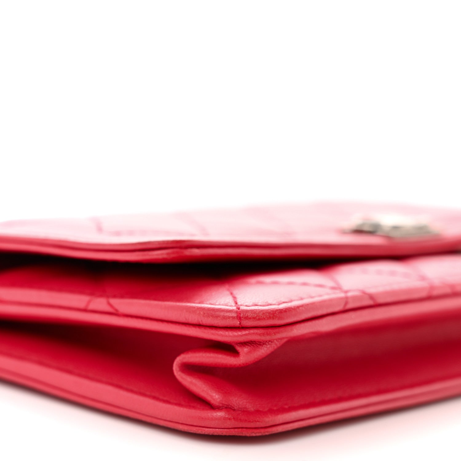 Chanel Lambskin Quilted Boy Wallet On Chain WOC Red 10 of 12