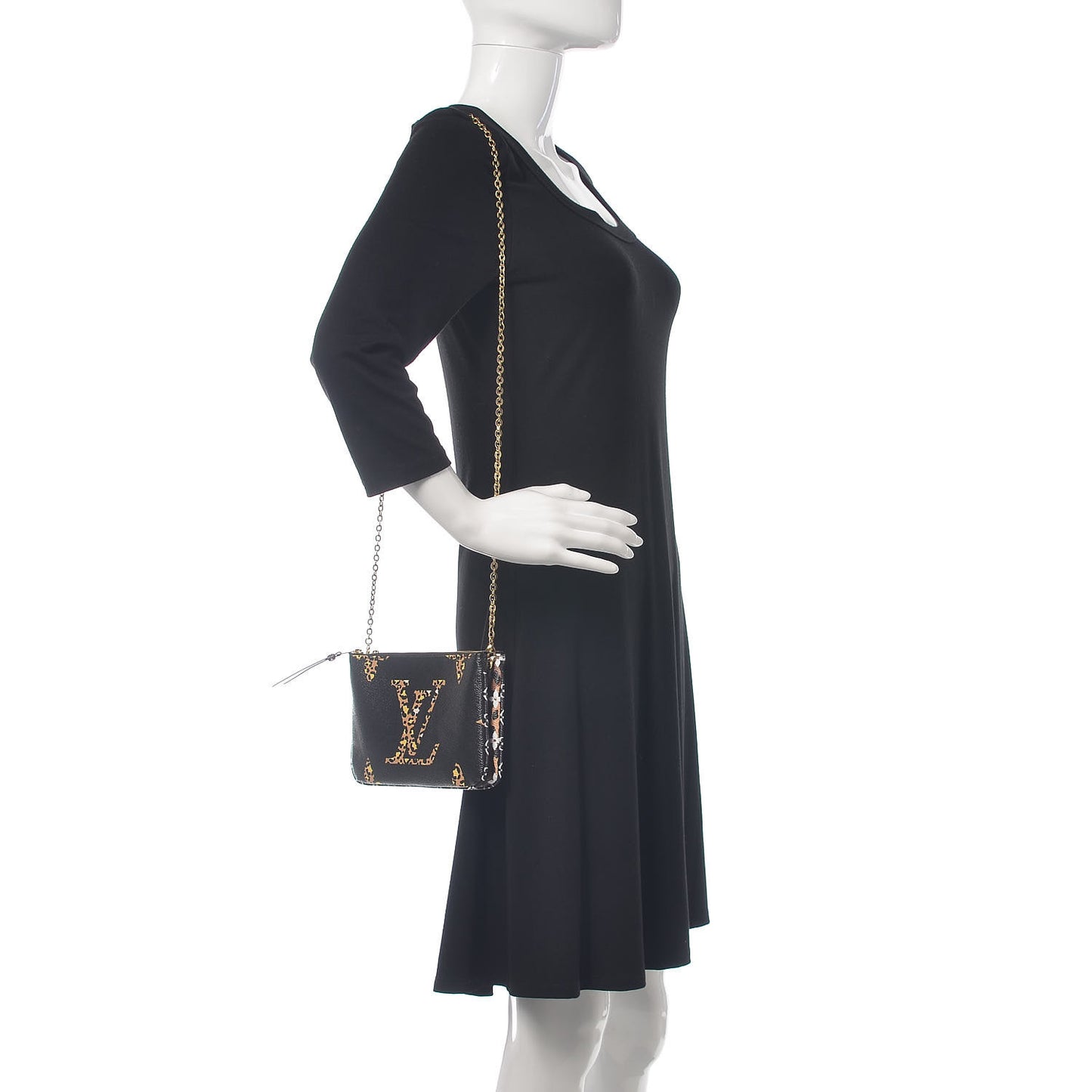 Monogram Giant Jungle Pochette Double Zip Black