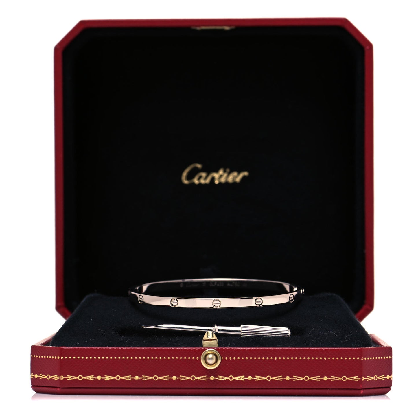 18K White Gold Small LOVE Bracelet 17