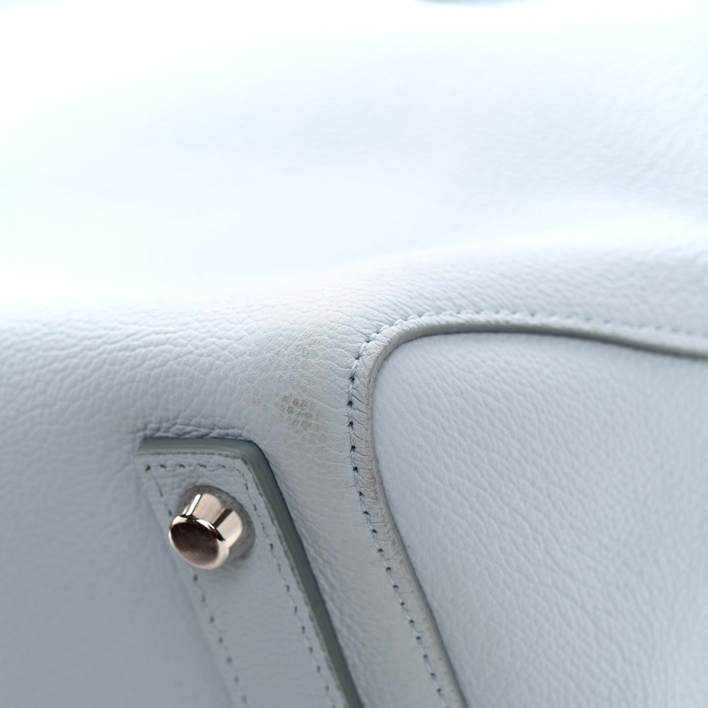 Supple Grained Calfskin Medium Open Bar Tote Light Blue