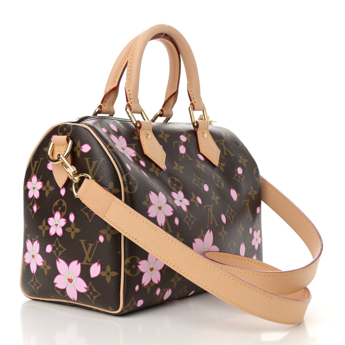 LV X TM Monogram Cherry Blossom Speedy Bandouliere 25 Sakura Brown