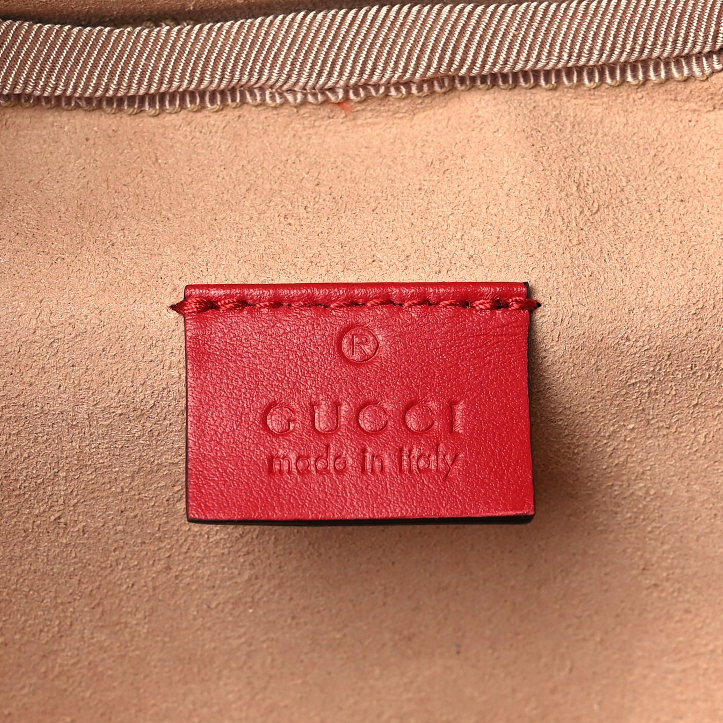 Calfskin Matelasse Mini GG Marmont Round Backpack Hibiscus Red