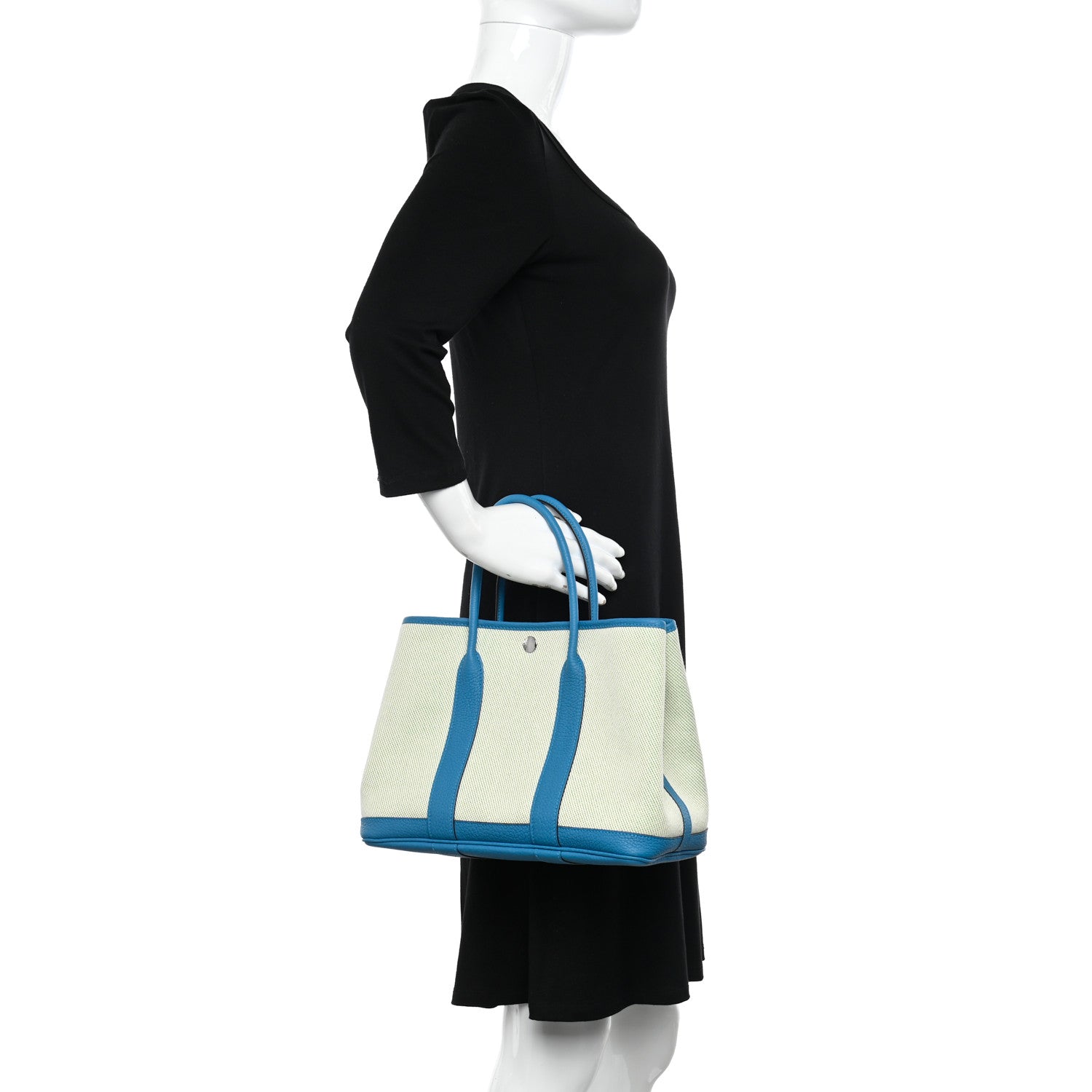 Hermes Toile Negonda Verso Garden Party 30 TPM Ecru Bambou Bleu Zanzibar 2 of 10