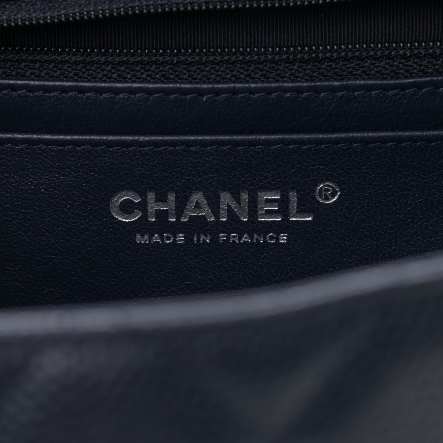 Caviar Quilted Jumbo Single Flap Navy