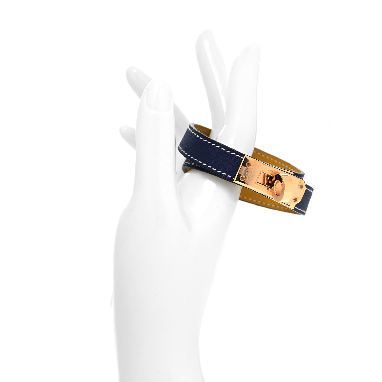 Hermes Box Kelly Double Tour Bracelet T3 Bleu Brighton 2 of 5