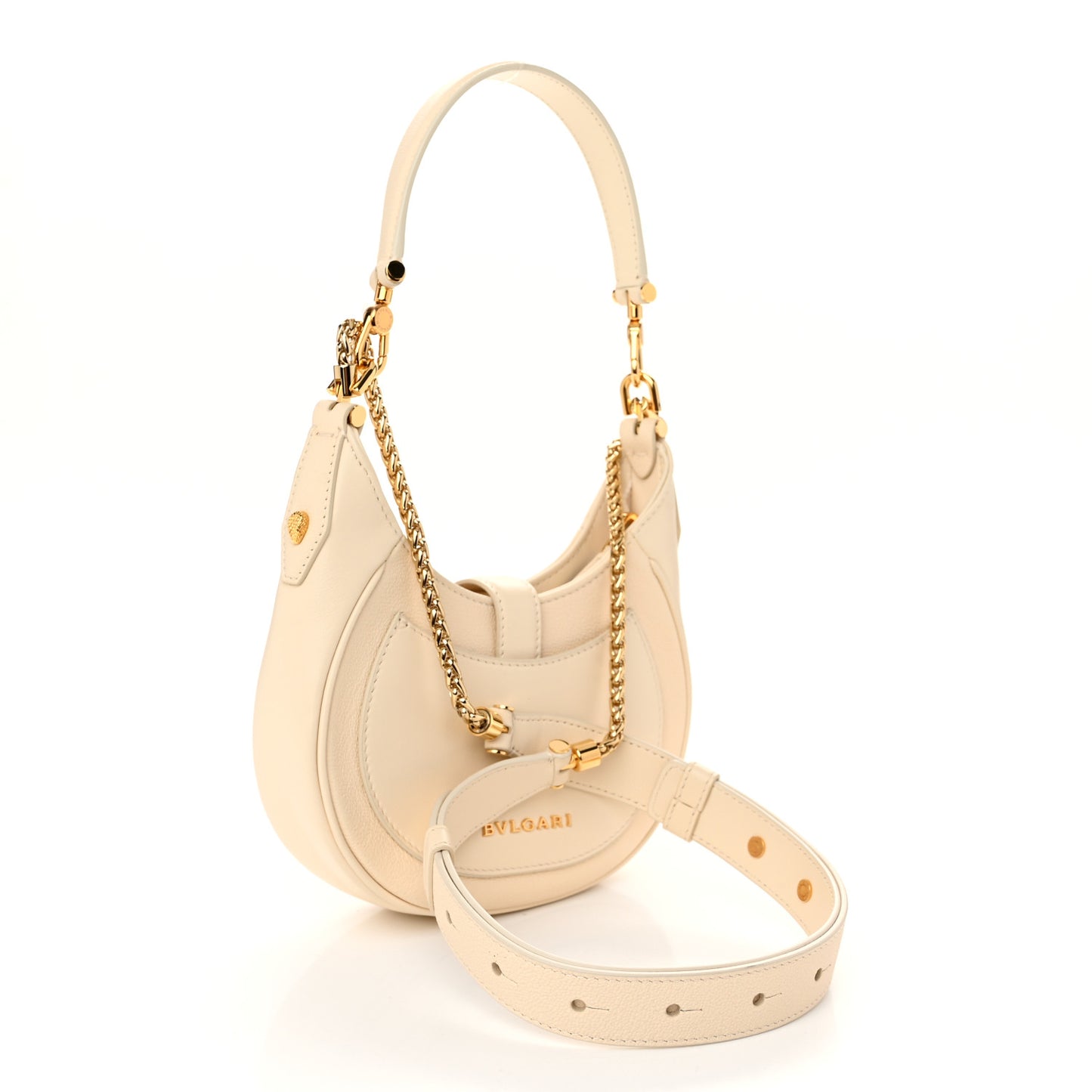 Calfskin Serpenti Forever Mini Hobo Ivory Opal
