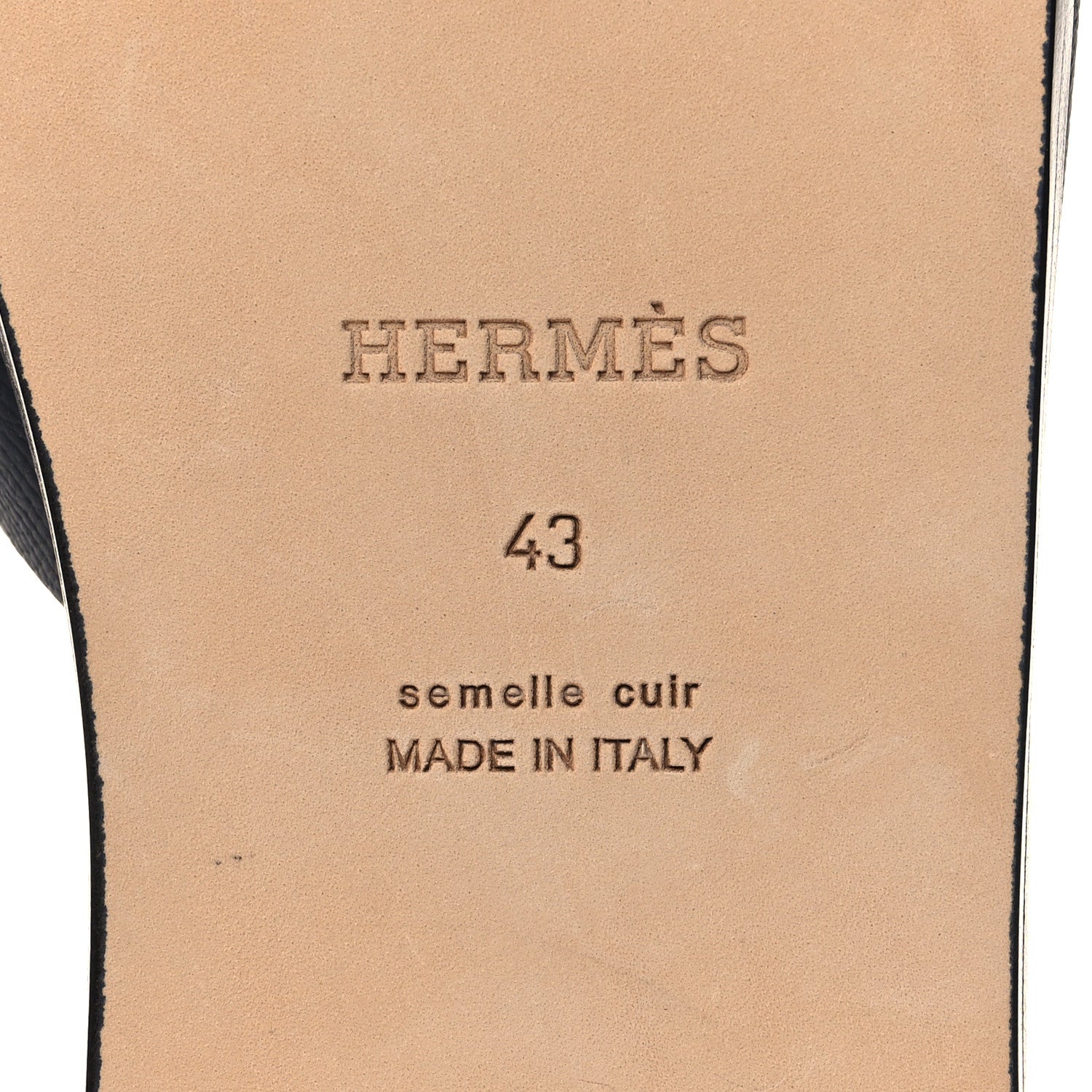 Hermes Epsom Mens Izmir Sandals 43 Marine 7 of 9