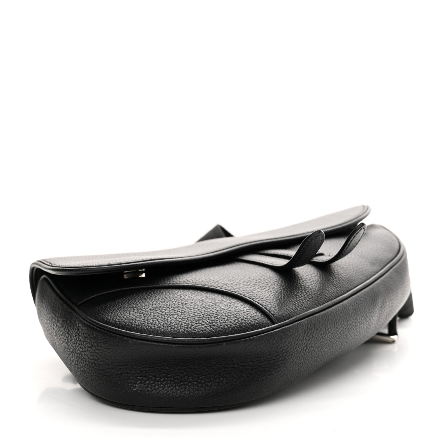 Christian Dior Grained Calfskin Mens Mini Saddle Bag Black 4 of 12