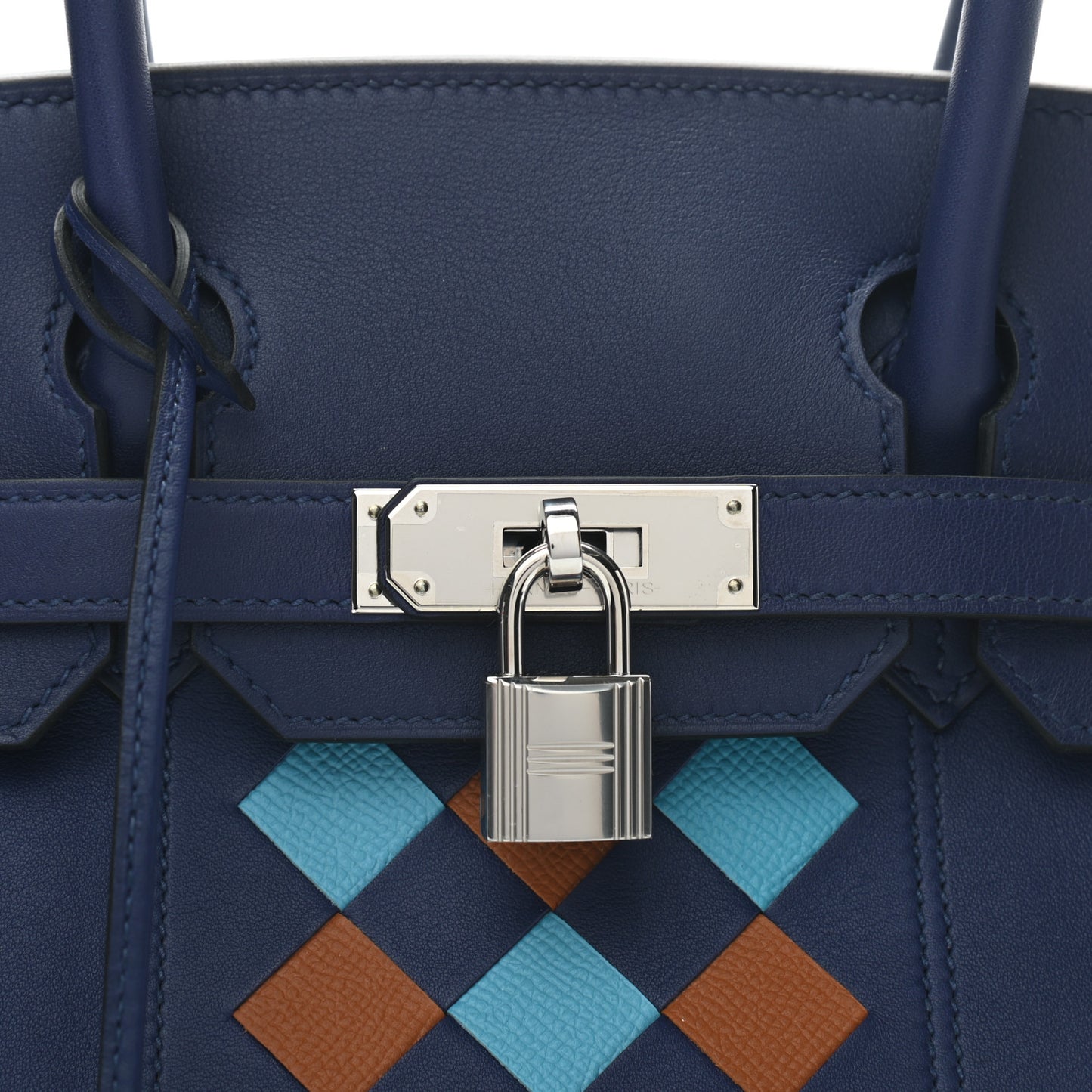 Swift Epsom Tressage Birkin 30 Bleu Encre Bleu Du Nord Gold