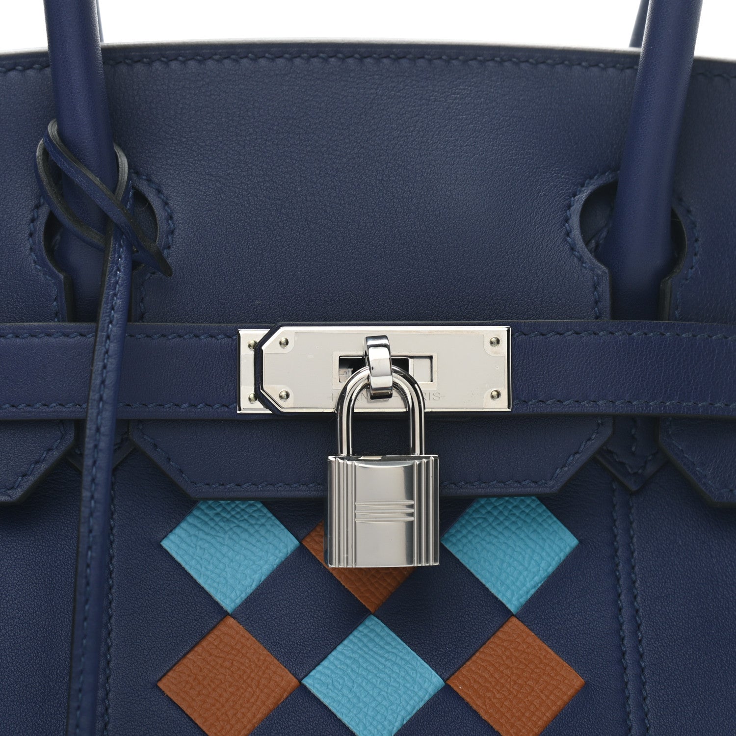 Hermes Swift Epsom Tressage Birkin 30 Bleu Encre Bleu Du Nord Gold 8 of 10