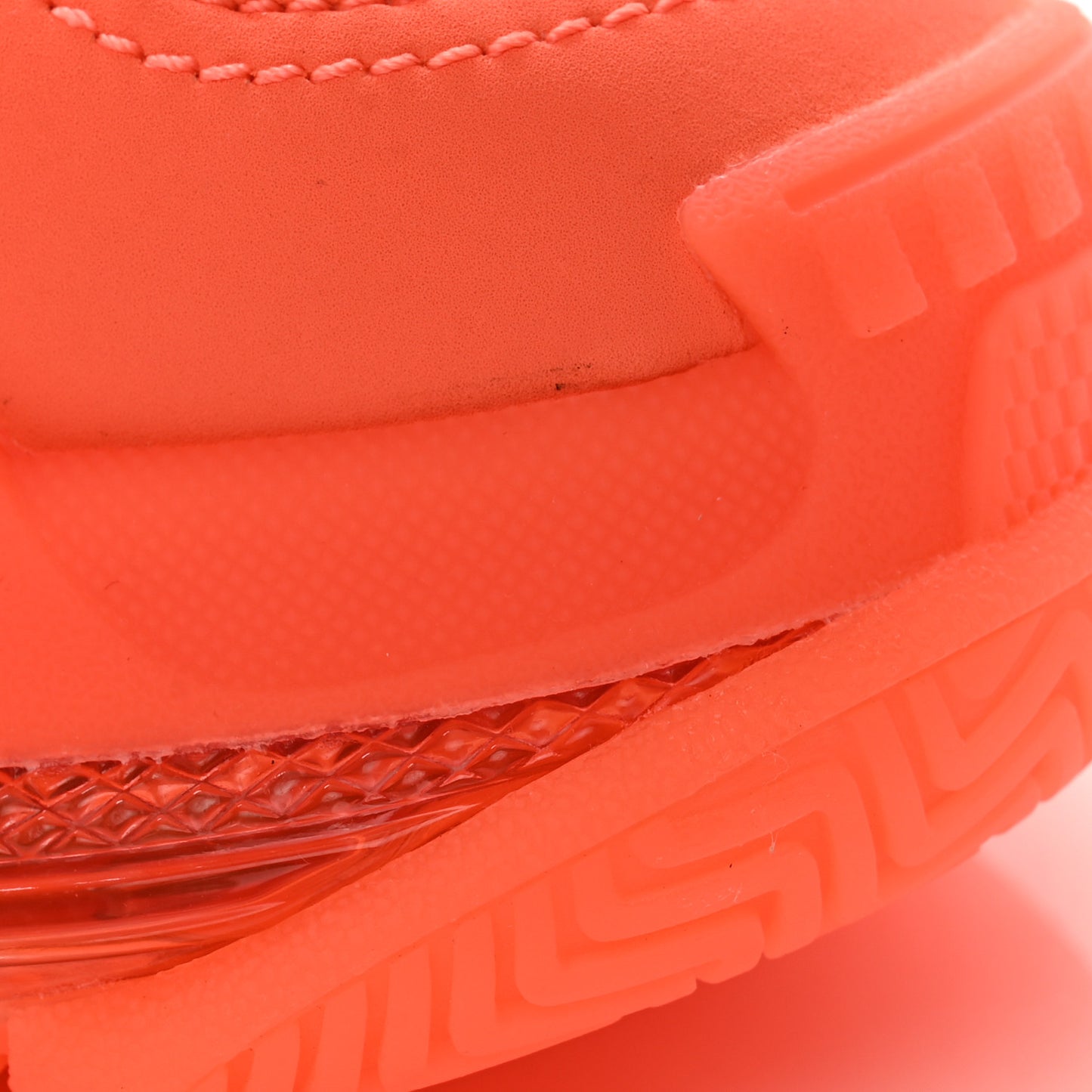 Fabric Mesh Clear Sole Fluo Womens Triple S Sneakers 37 Fluo Orange