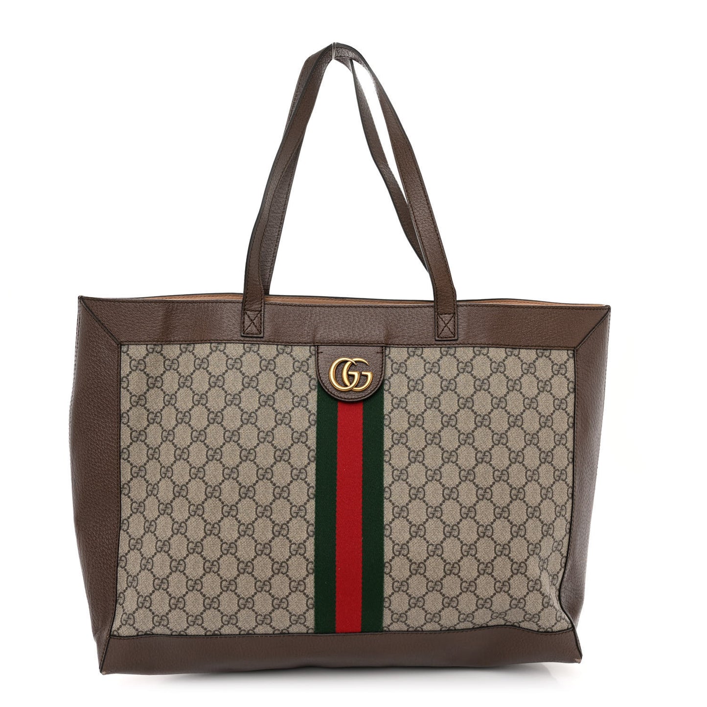 GG Supreme Monogram Web Ophidia Tote Brown