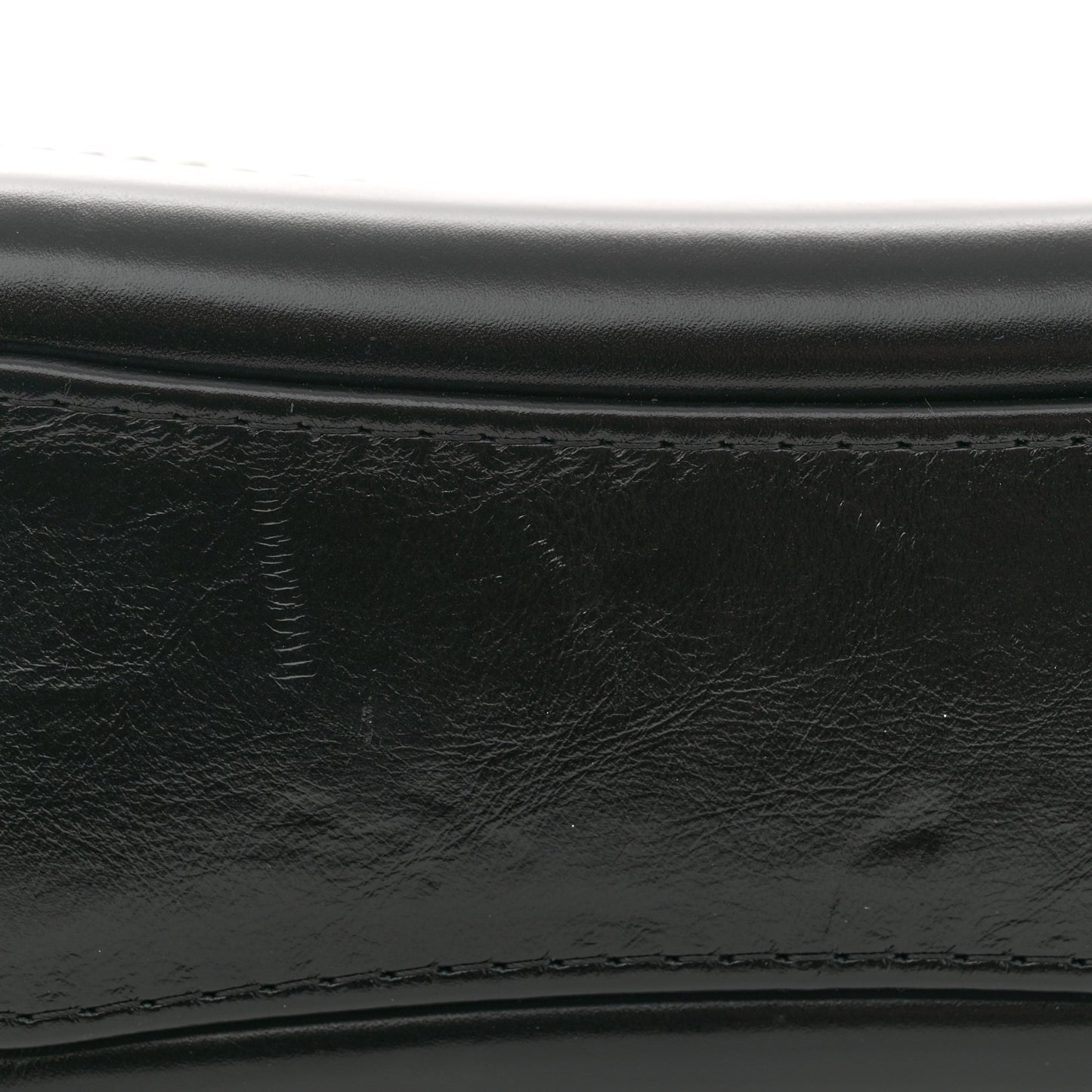 Aged Calfskin Quilted Small Gabrielle Hobo Black White