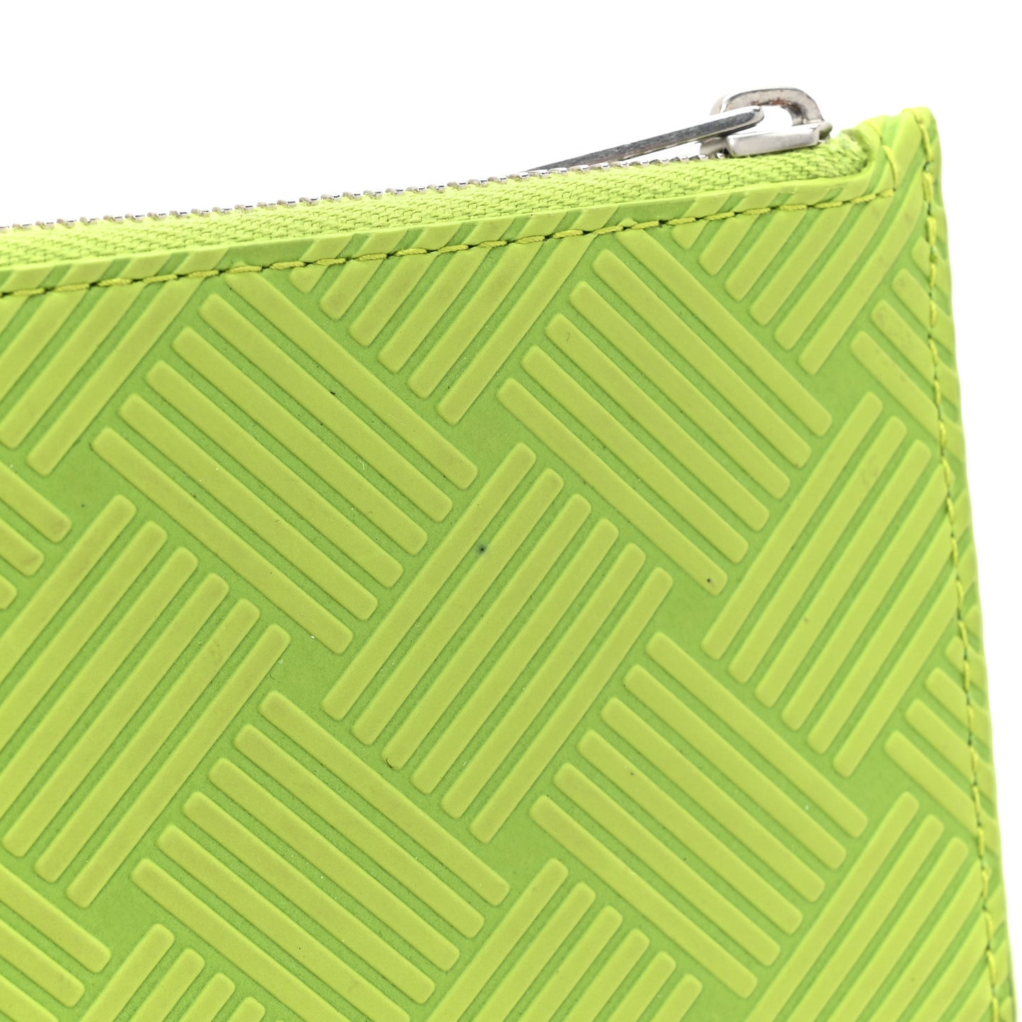 Nappa Embossed Intrecciato Zipped Card Case Kiwi