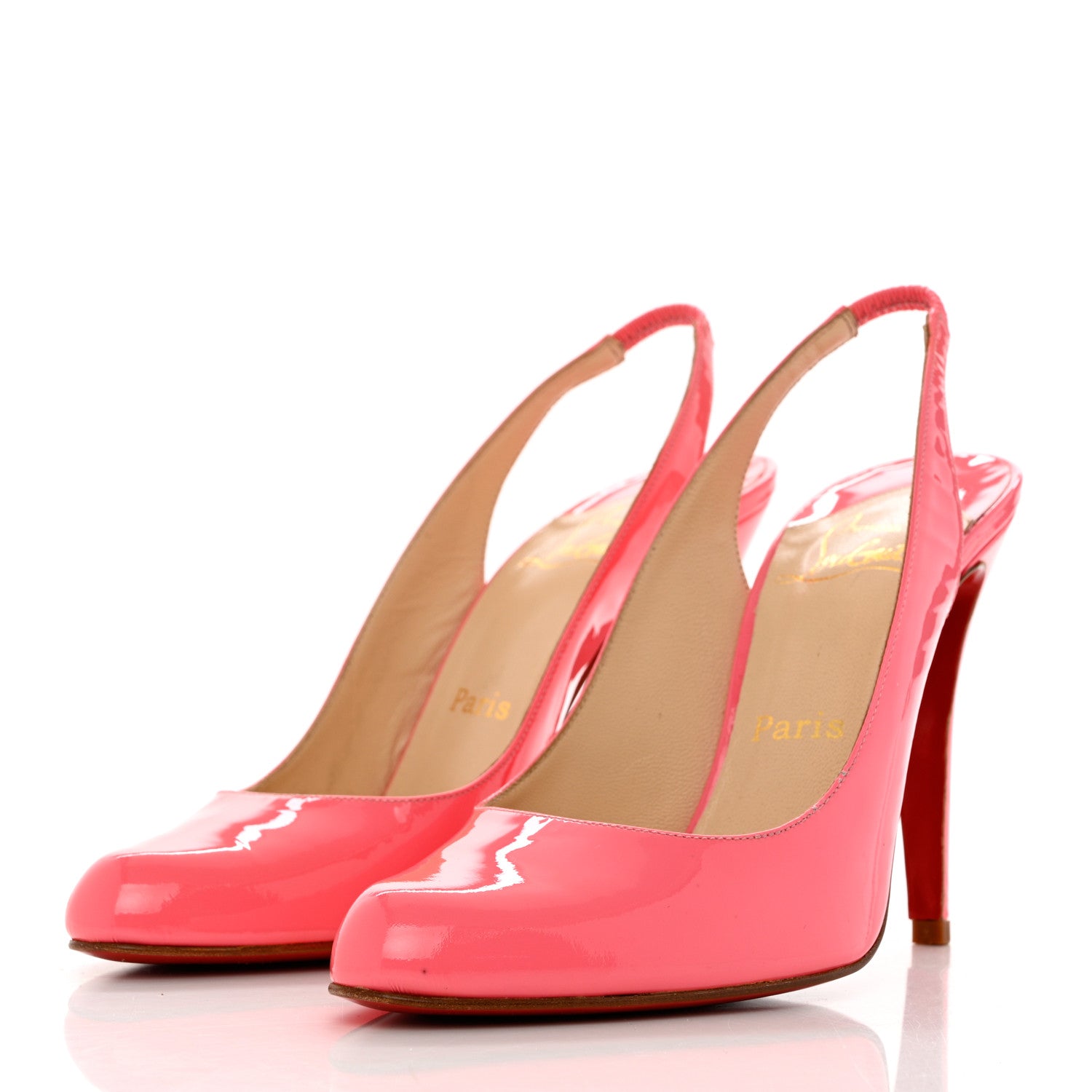 Christian Louboutin Patent Fifi Sling 85 Pumps 39 Pink 3 of 11