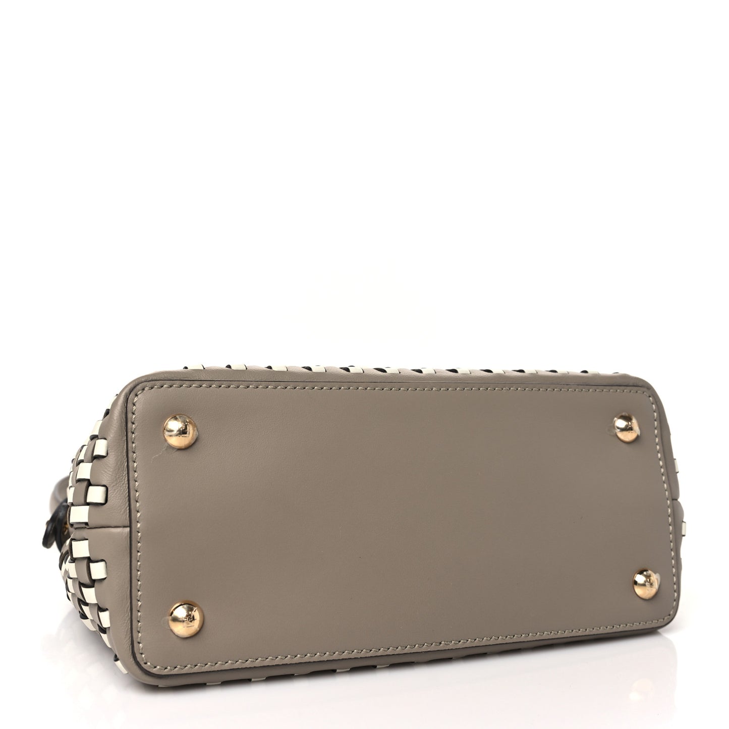 Calfskin Woven Mini Peekaboo Iconic Satchel Tortora