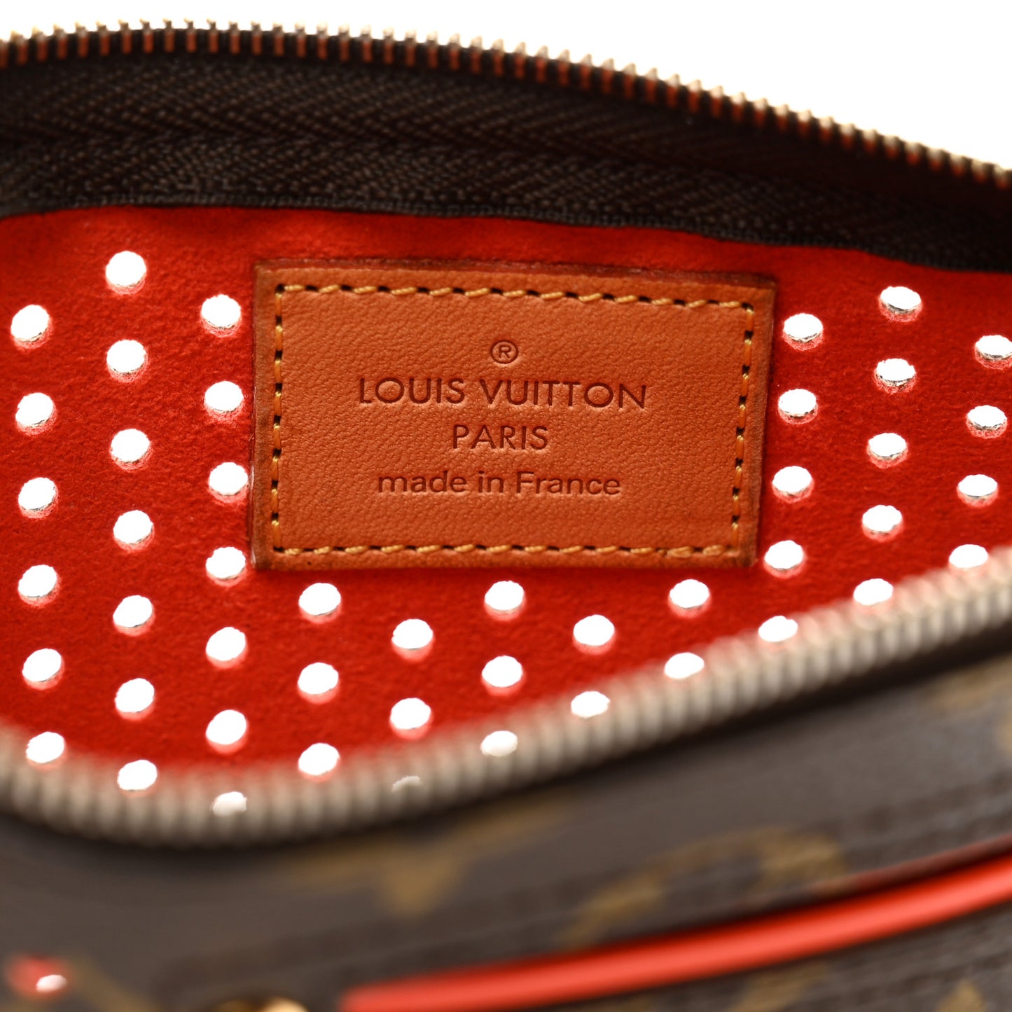 Monogram Perforated Pochette Plat Orange