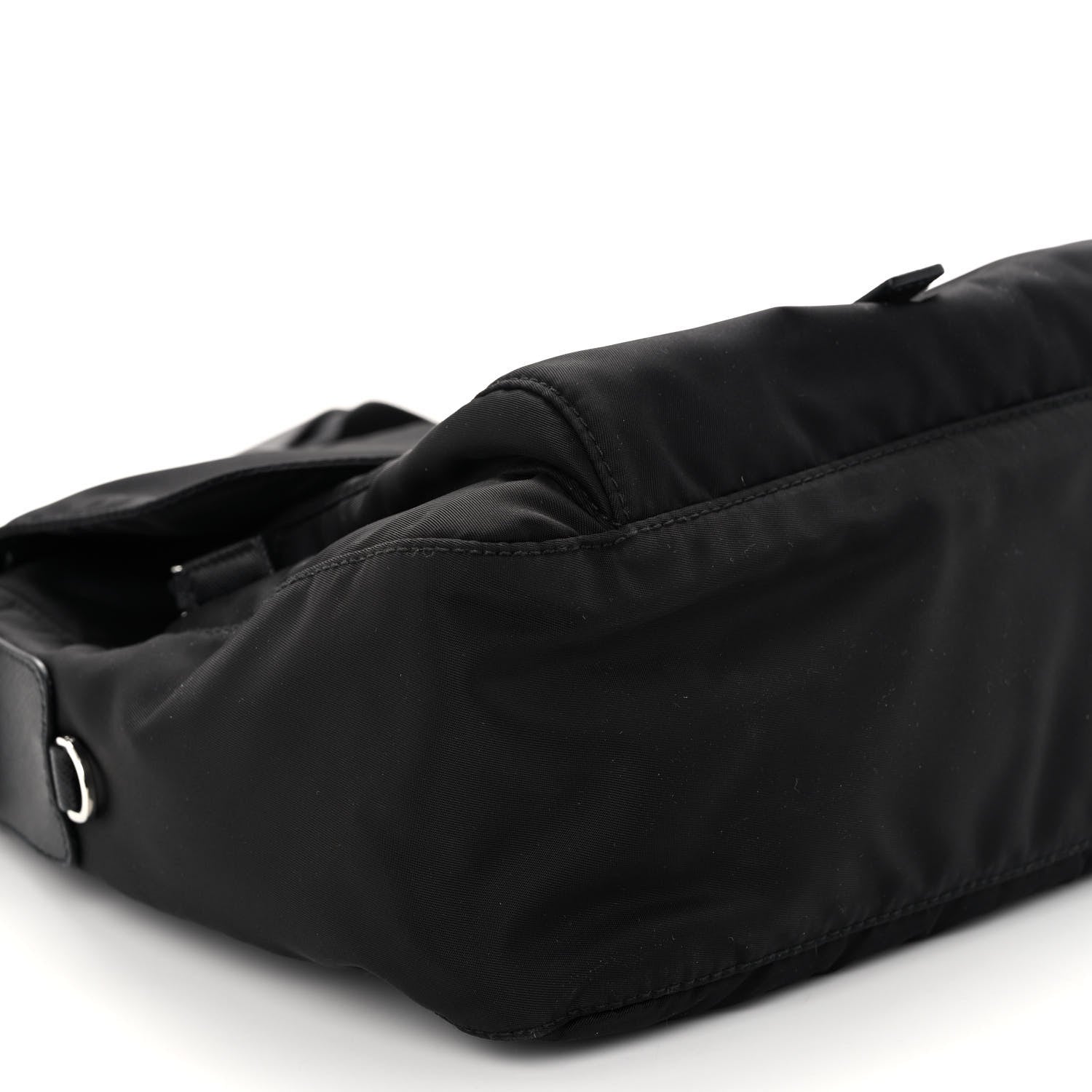 Prada Re-Nylon Vela Saffiano Pocket Single Buckle Messenger Shoulder Bag Black 8 of 11
