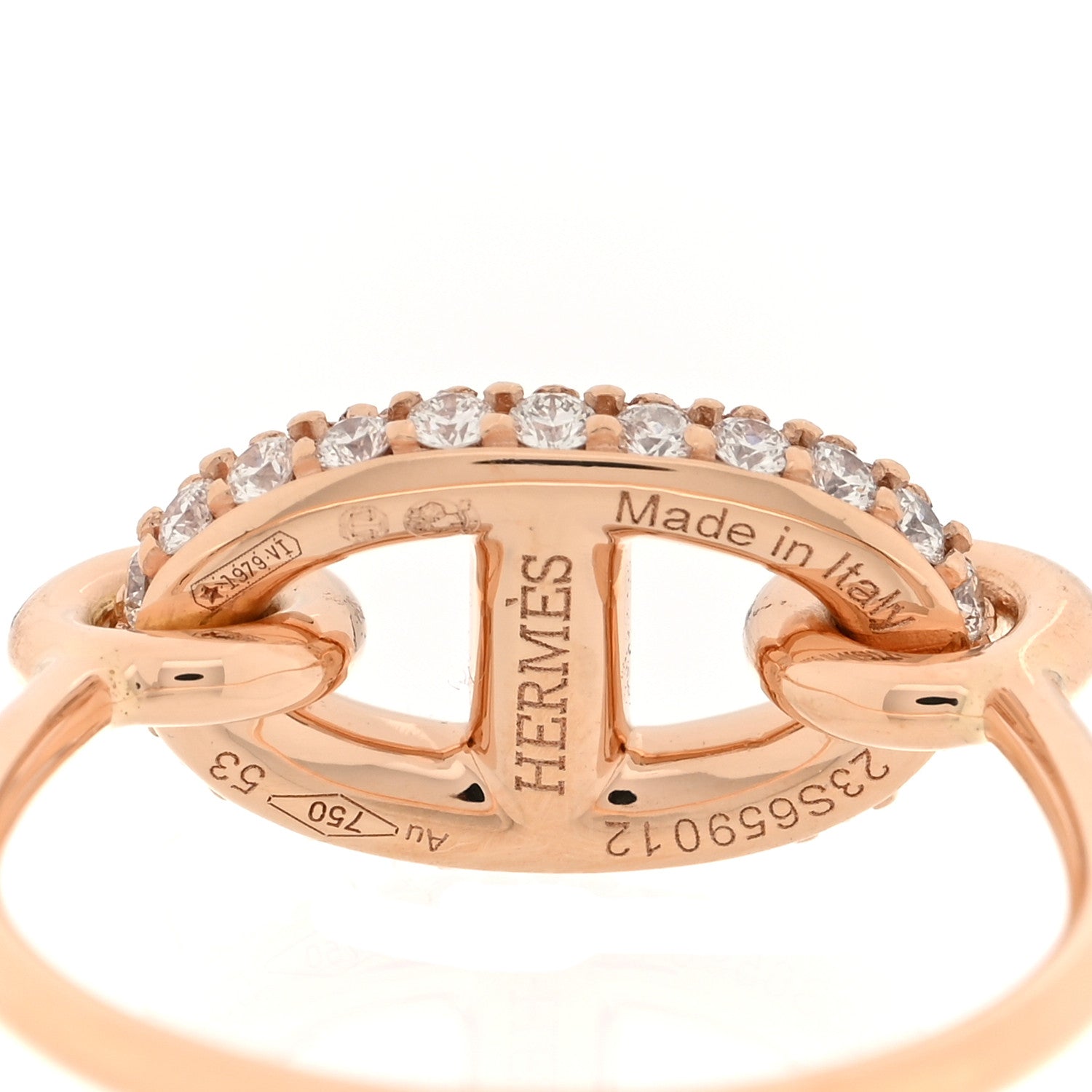 Hermes 18K Rose Gold Diamond Farandole Ring 53 6.25 4 of 5