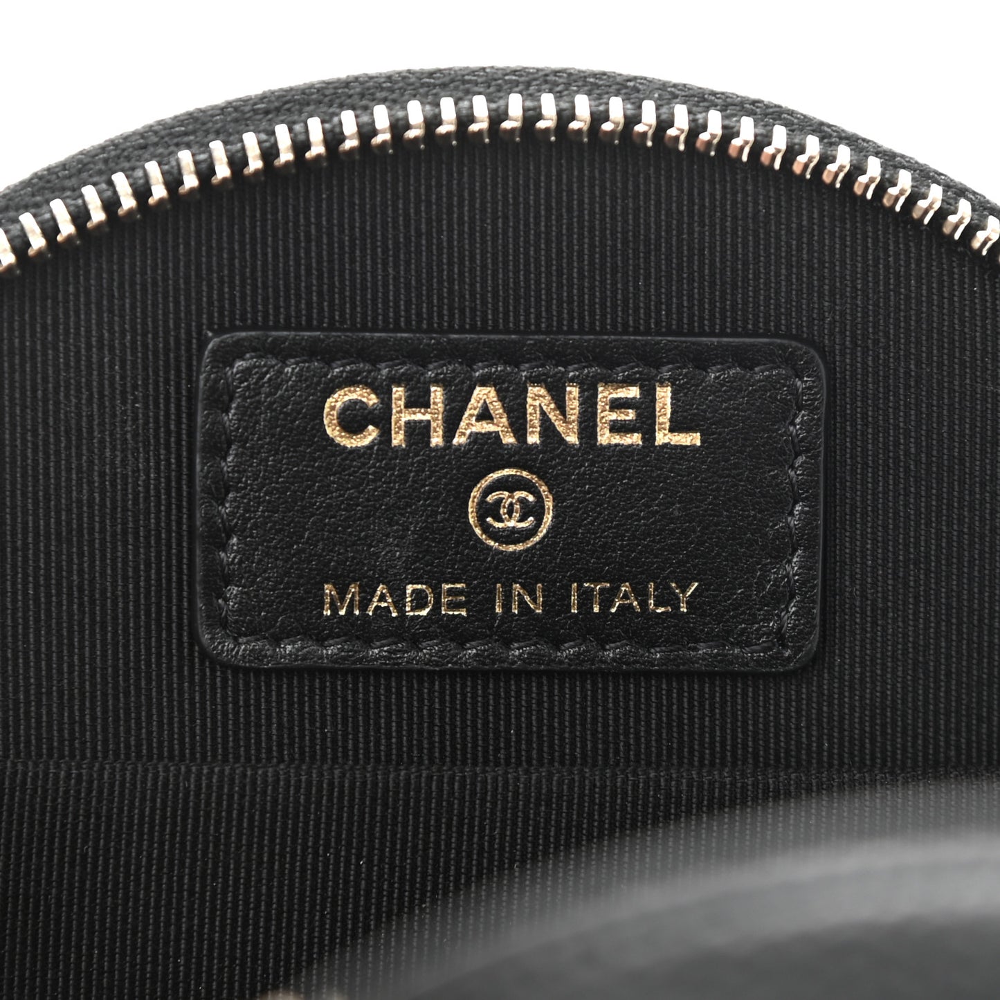 Caviar Quilted Round Handle With Care Vanity With Chain Black