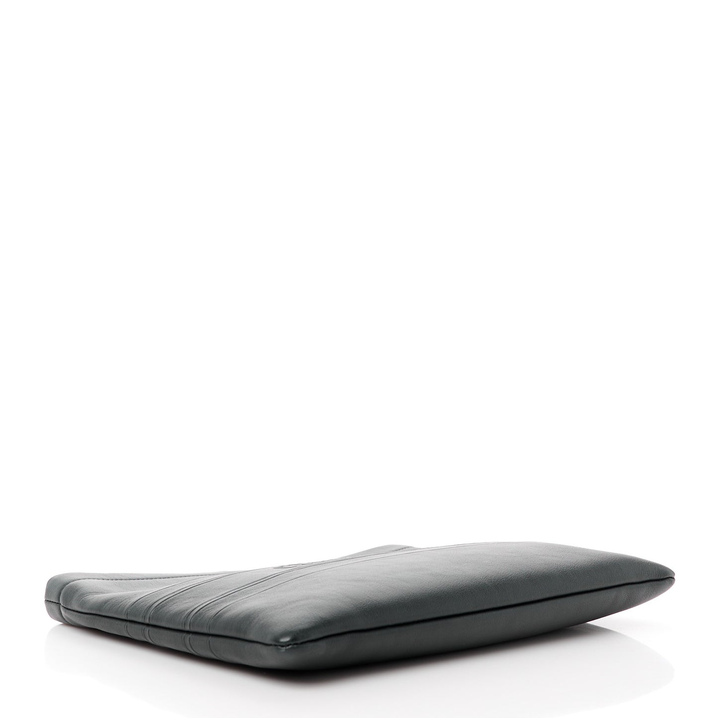 Calfskin Medium Diordouble Zip Pouch Black