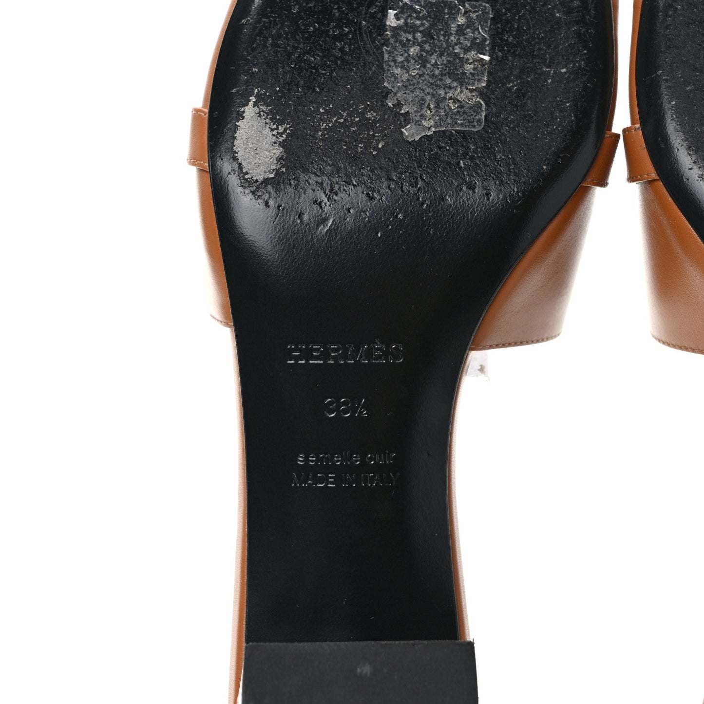 Calfskin Gigi 50 Sandals 38.5 Gold Black