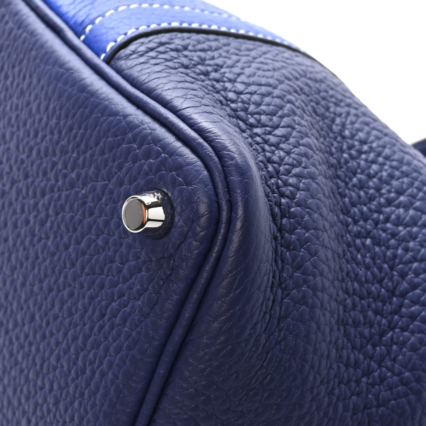 Taurillon Clemence Casaque Picotin Lock 18 PM Bleu Electrique Bleu Encre