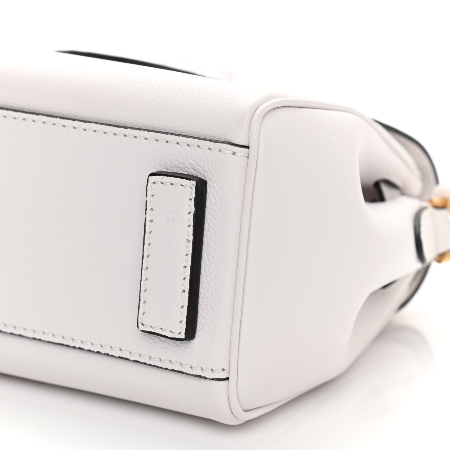 Grained Calfskin Small La Medusa Top Handle Bag White