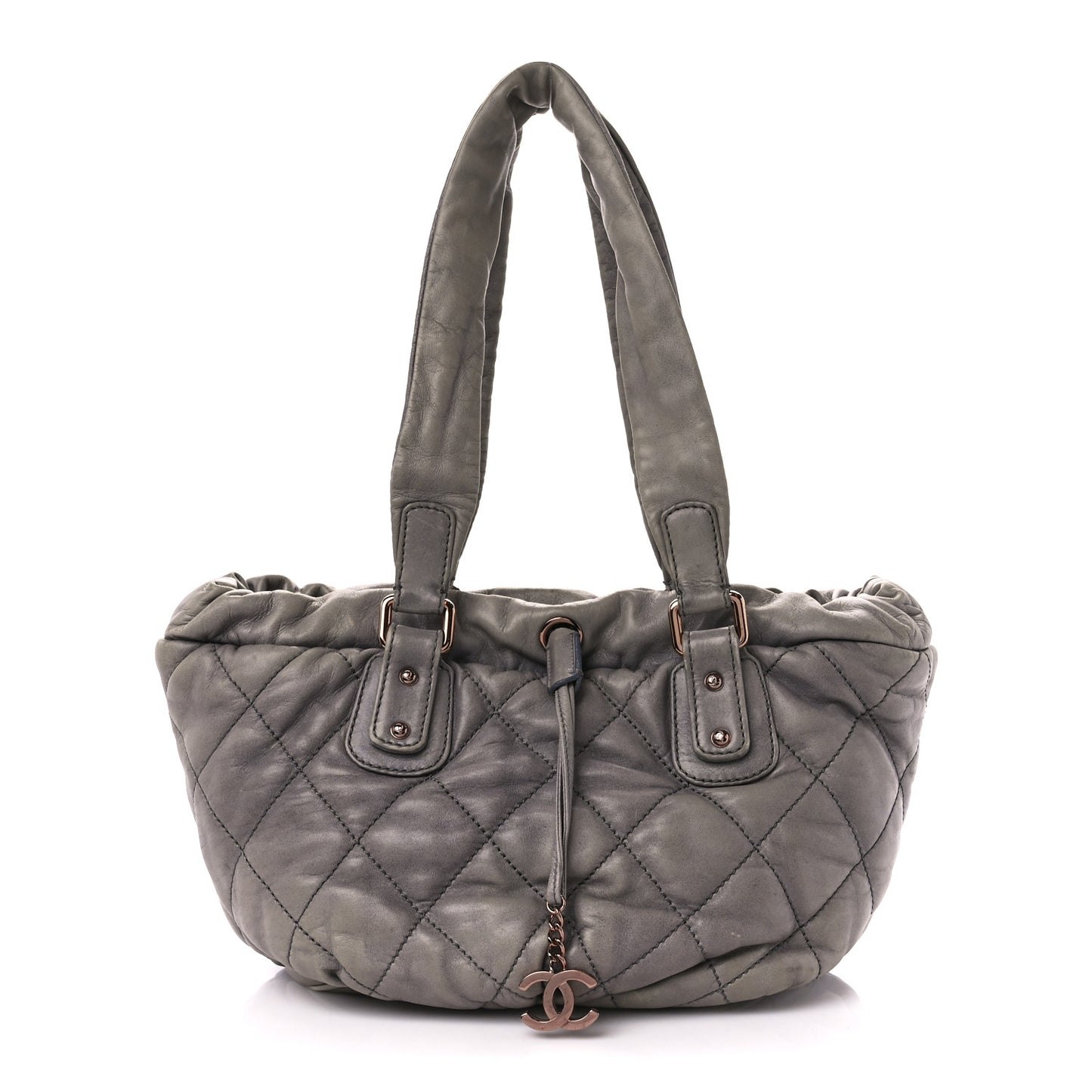 Lambskin Quilted Cloudy Bundle East West Tote Grey